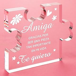 Funnli Best Friend Birthday Gifts in Spanish, Regalos para Mujer Amigas Mujeres Acrylic Plaque, Best Friend Valentines Day Birthday Christmas Mothers Day Gifts
