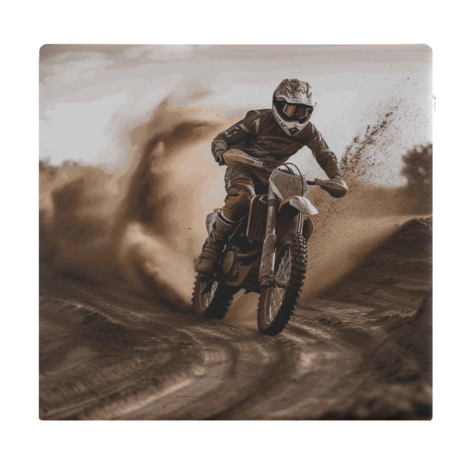FekiLoot Motocross Seat Cushion for Dining Chairs Breathable Square Chair Pads Memory Foam Chair Cushions Comfortable Non-Slip Seat Pad Meditation Floor Pillow 13.8”x15”