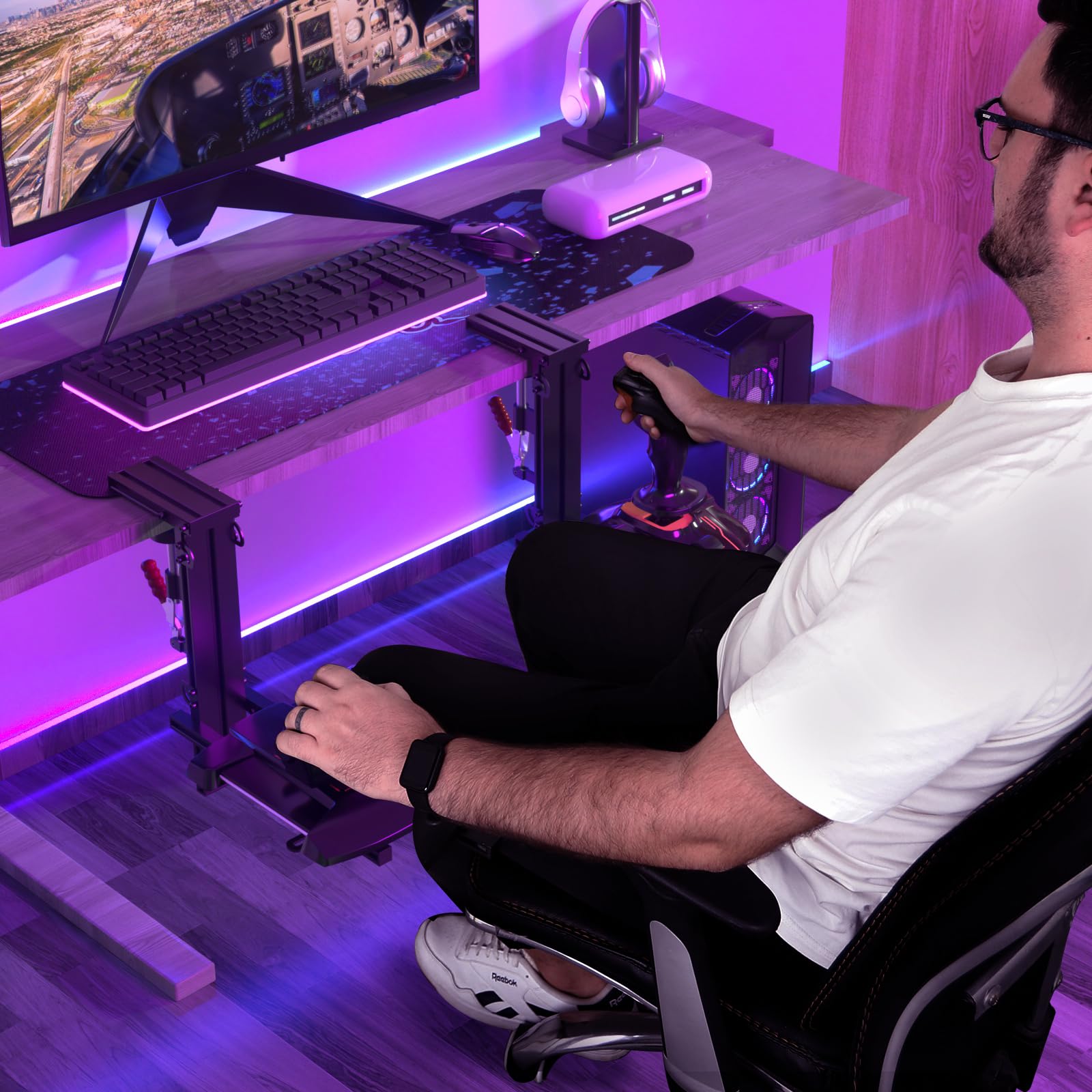 DIWANGUS Lot de 2 Supports de Table pour Thrustmaster T.16000M FCS HOTAS/T Flight HOTAS/Warthog, Joystick Logitech X56/X52/X52 Pro - Sans Installation