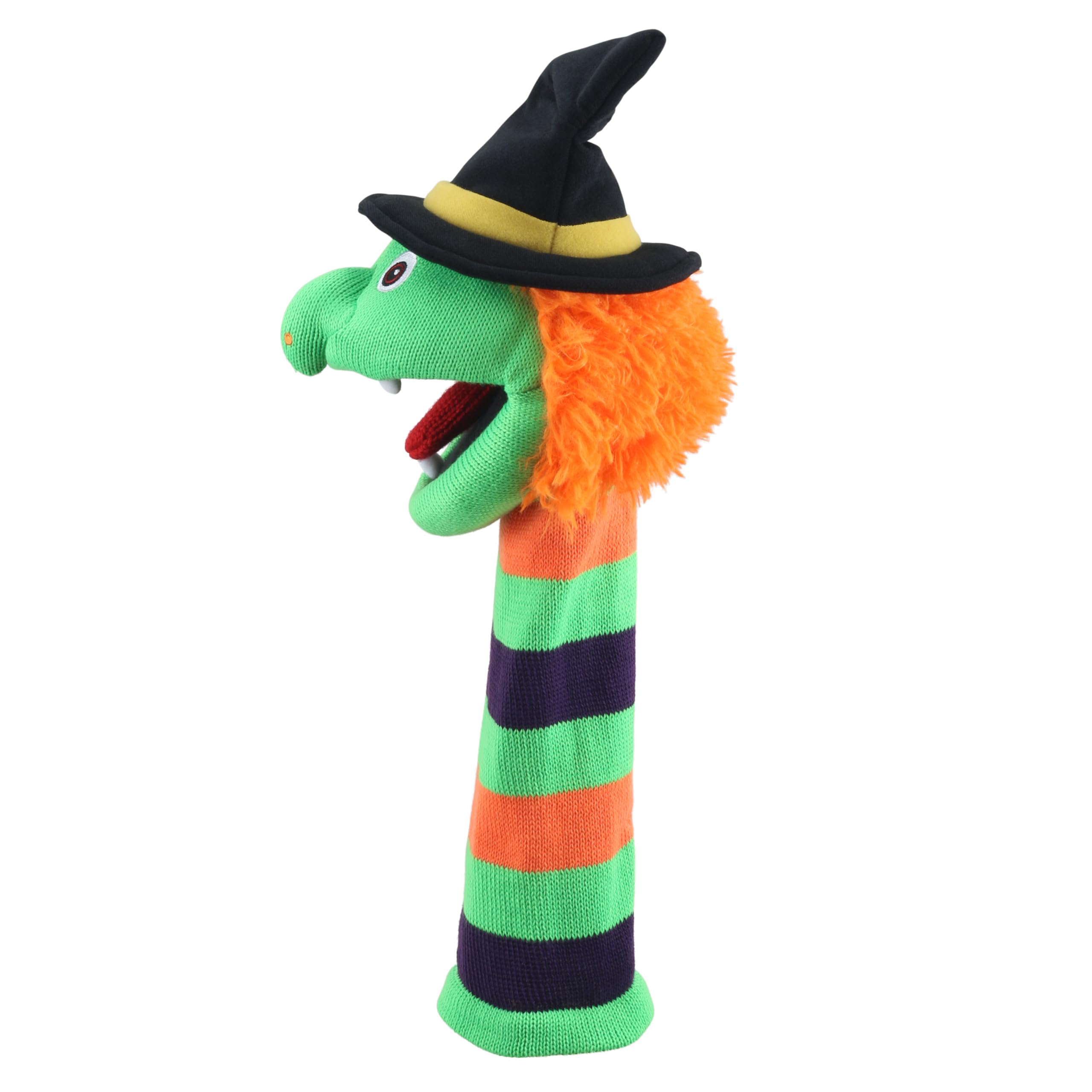 The Puppet Company Wilma ECO Sockette Hand Puppet, Eco-Friendly Witch Puppet with Orange Hair & Squeaky Tongue - Image 3