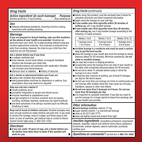 Miniatura 4 de Tienda Basic Care Pastilla Polacrilex de nicotina de 2 mg, sabor a cereza, ayuda para dejar de fumar, 72 unidades