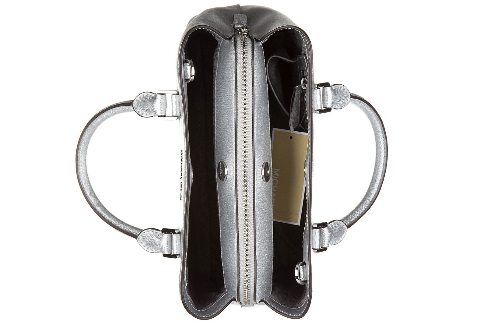 Michael Kors Savannah Small Satchel Saffiano Leather Silver