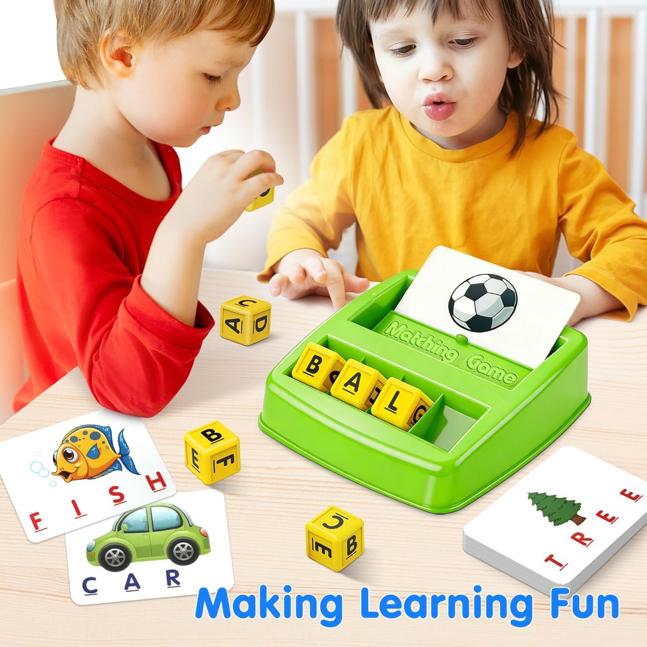 Matching Letter Game for 3 4 5 Year Old Girls Gifts, ABC Learning Toys for Kids Age 3-5, Educational Spelling Games Toys for Toddler Age 4-8, Preschool Birthday Gifts for 2 3 4 5 Year Old Boys Girls