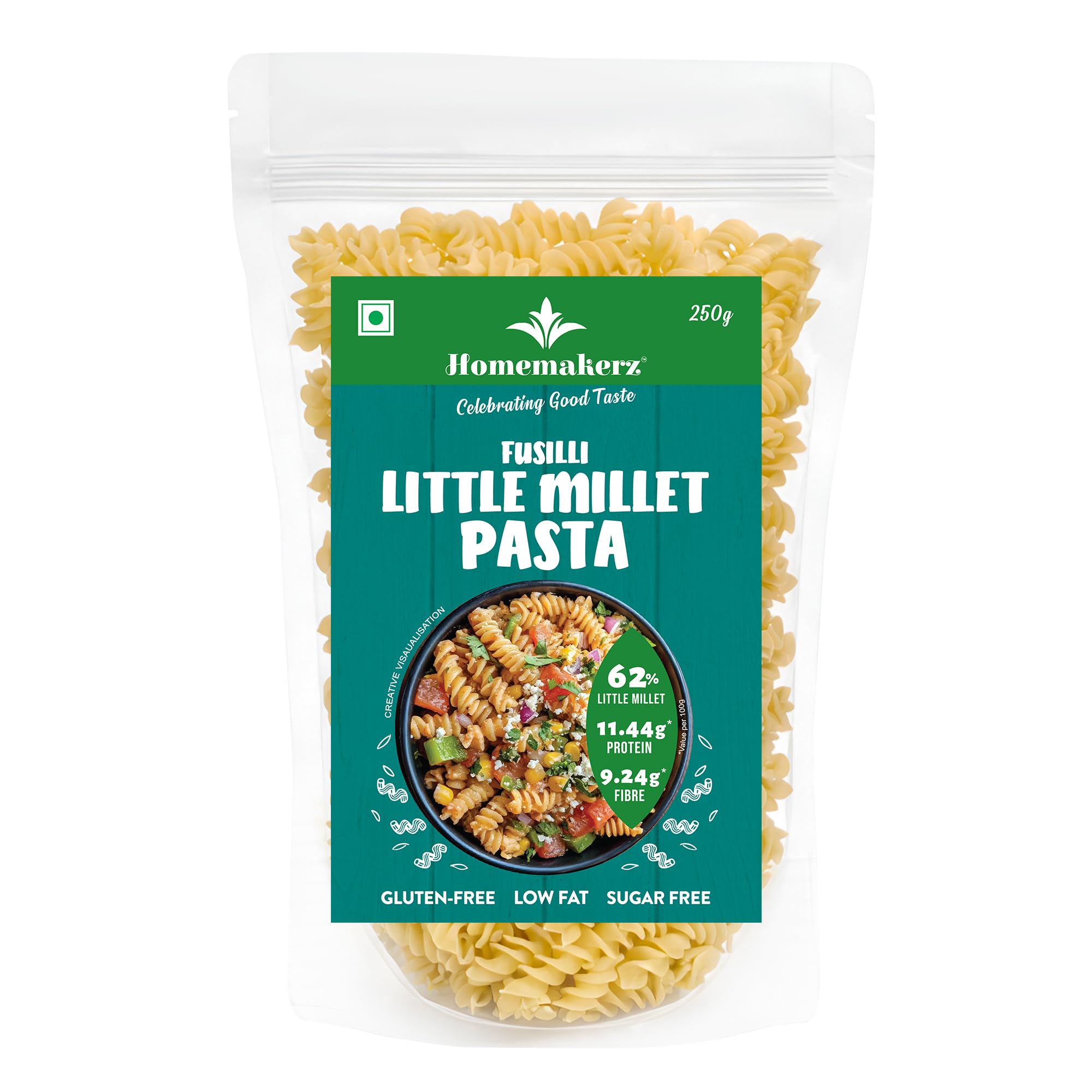 Homemakerz Little Millet Fusilli Pasta | Gluten-Free | Low Fat | Sugar Free | Zero Maida | Zero Wheat | Heathy Pasta | 250g-image-11