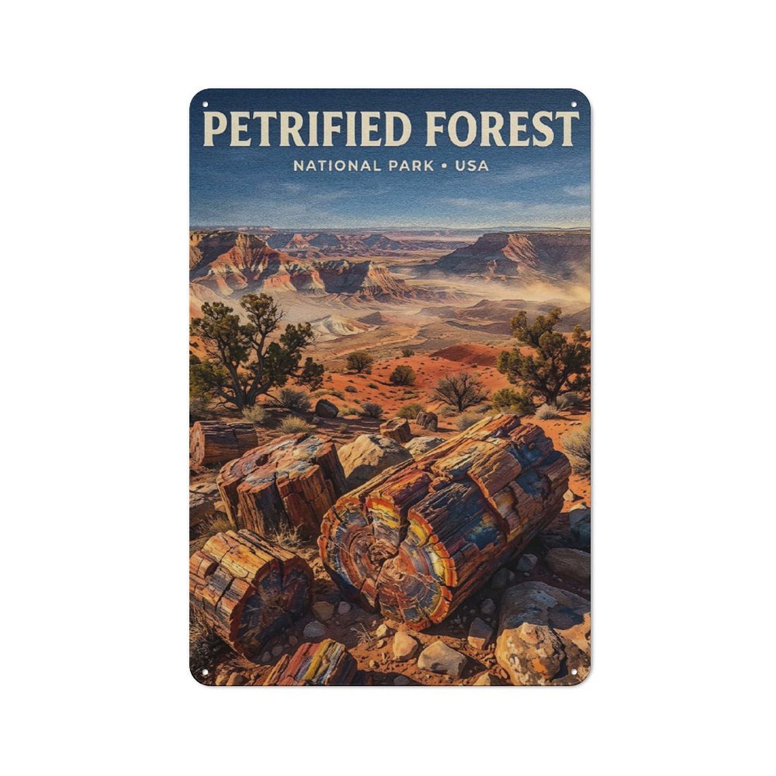 Junmoney Style-10 Petrified Forest National Park Tin Sign 30X20cm For Hallway Wall, Retro Wall Decor, Suited To New Home Decorators