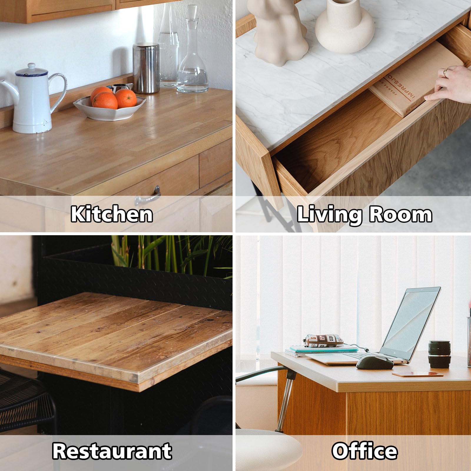 12 Pcs Clear Edge Protector Plastic, 16.5" Length Furniture Wall Corner Protector for 0.7" Cabinet Door - Image 4