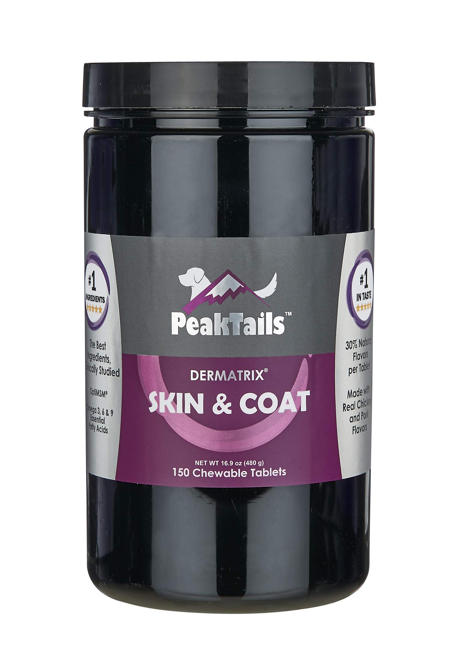 Buy PeakTails Dermatrix, 150 Count Chewable s for Dogs, Supports y Skin, Shiny & Reduce