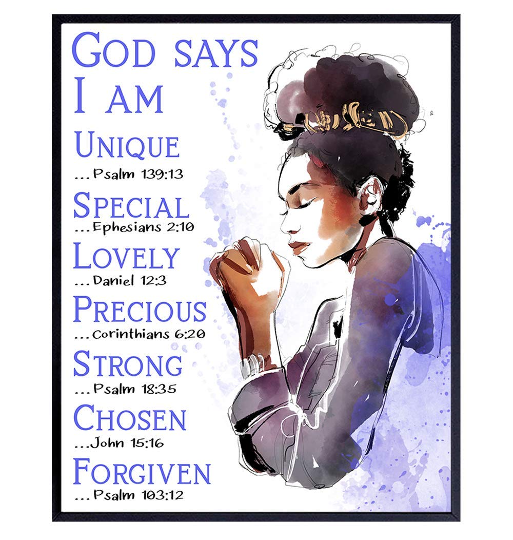 African American Women Inspirational Bible Verse Wall Art