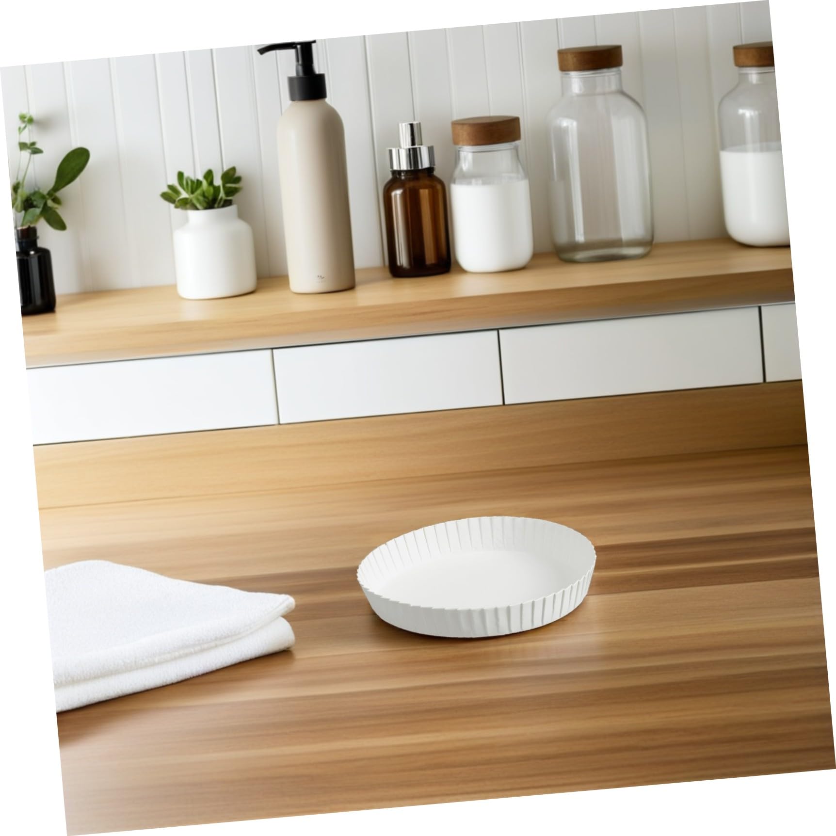 MAGICLULU 150 Pezzi Coperchi per Bicchieri in Carta Biodegradabili Bianchi Design Impilabile Comodi da Usare per Bar e Ufficio