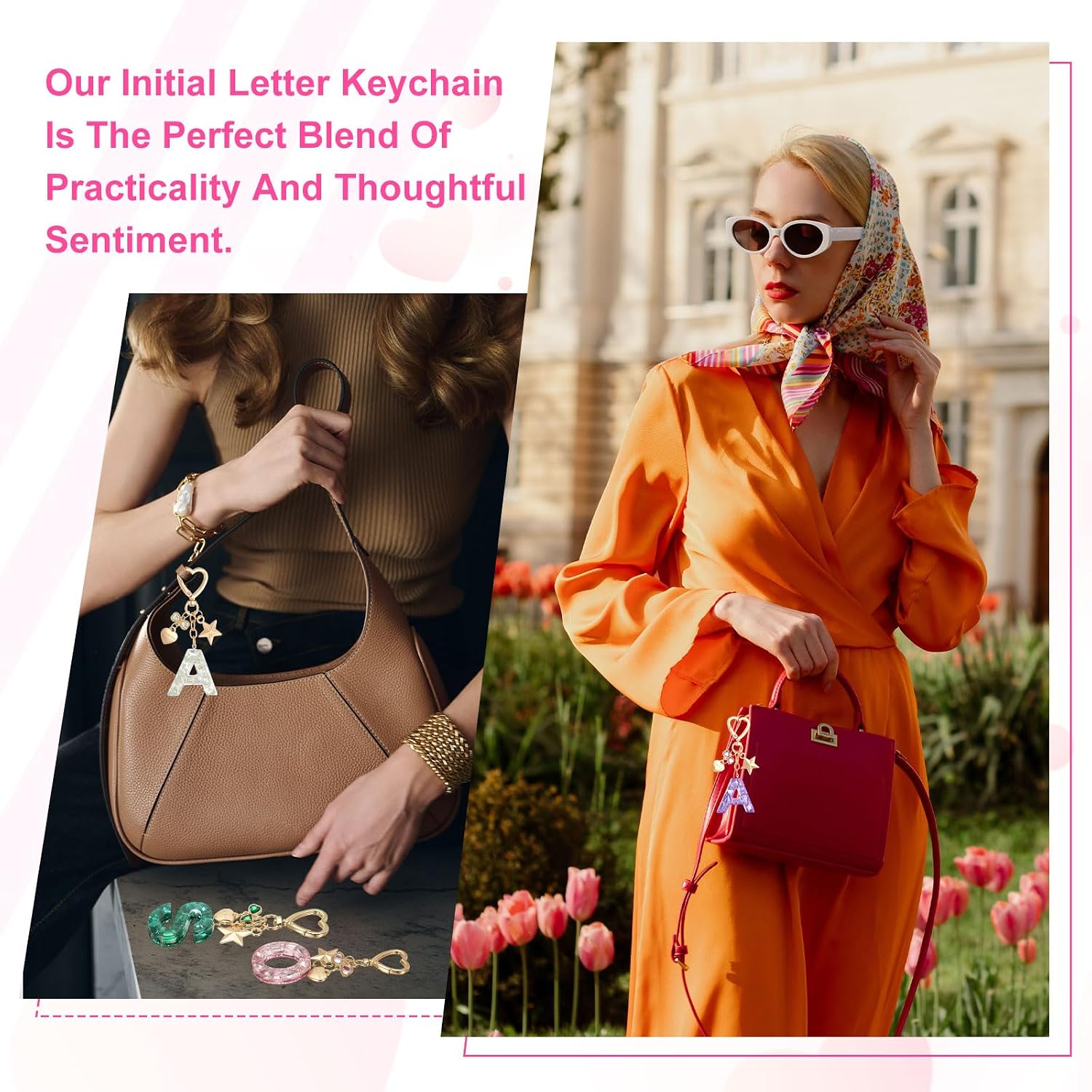 PATIKIL Cute Initial Letter Keychain Letter Keychains image 5