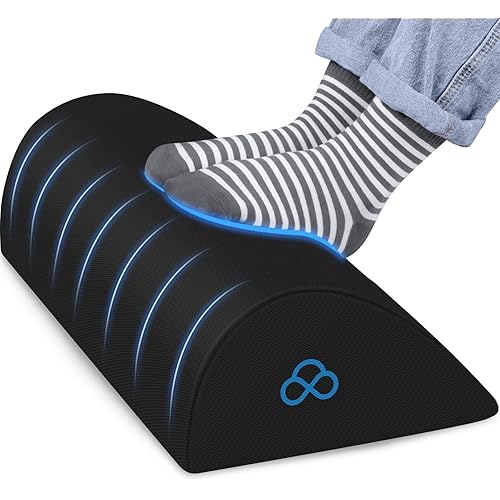 StepLively Foot Rest Ergonomic Pillow for Under Desk at Work, Anti-Fatigue Footrest Support Pillow for Fatigue & Pain Relief, Comfortable for Office Chair, Car Seat & Gaming Chair - Black