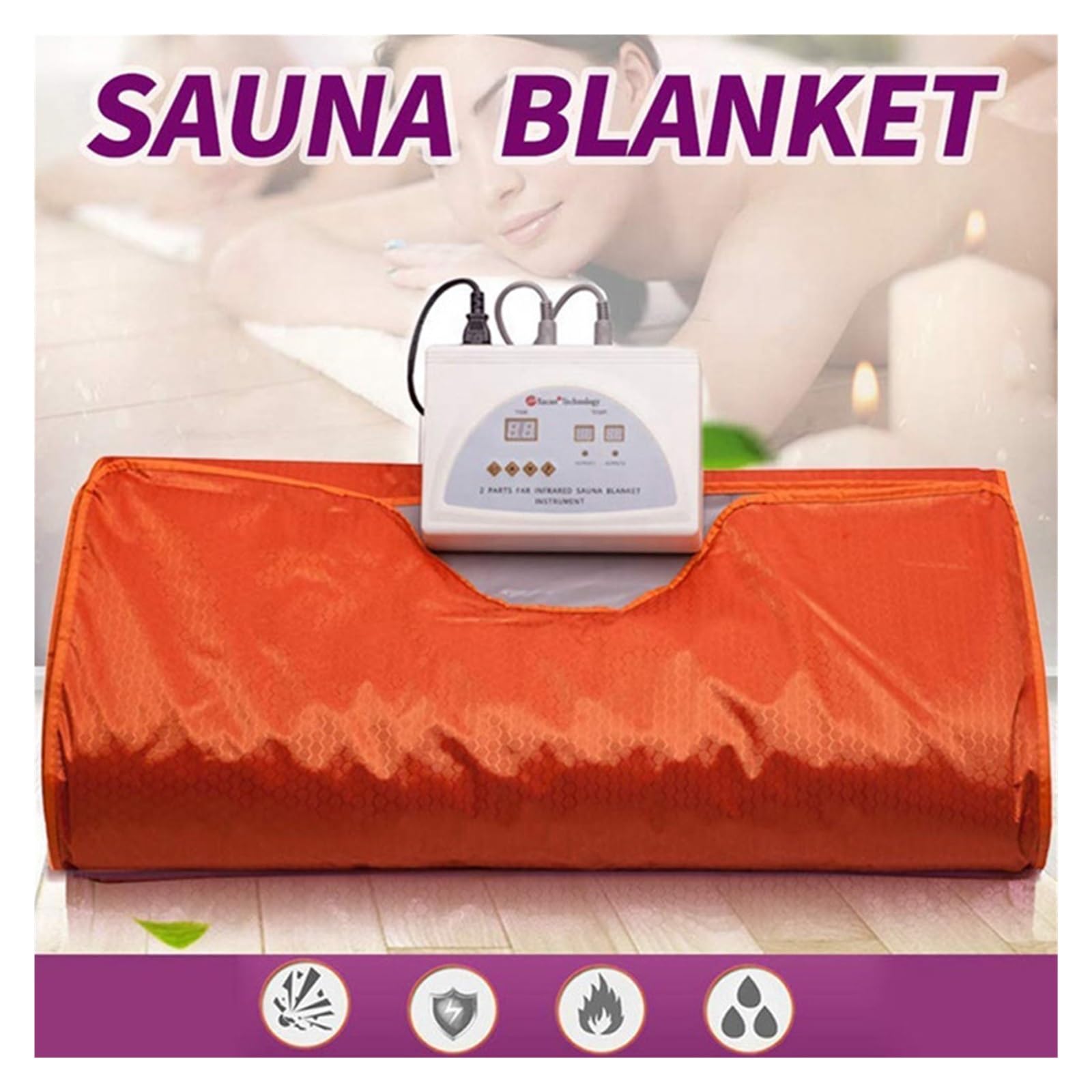Manta de Sauna de Infrarrojos Janos, Manta Adelgazante for pérdida de Peso, Bolsa de de espino Amarillo for deshumidificación doméstica y Uso de Sauna fría(Pink)