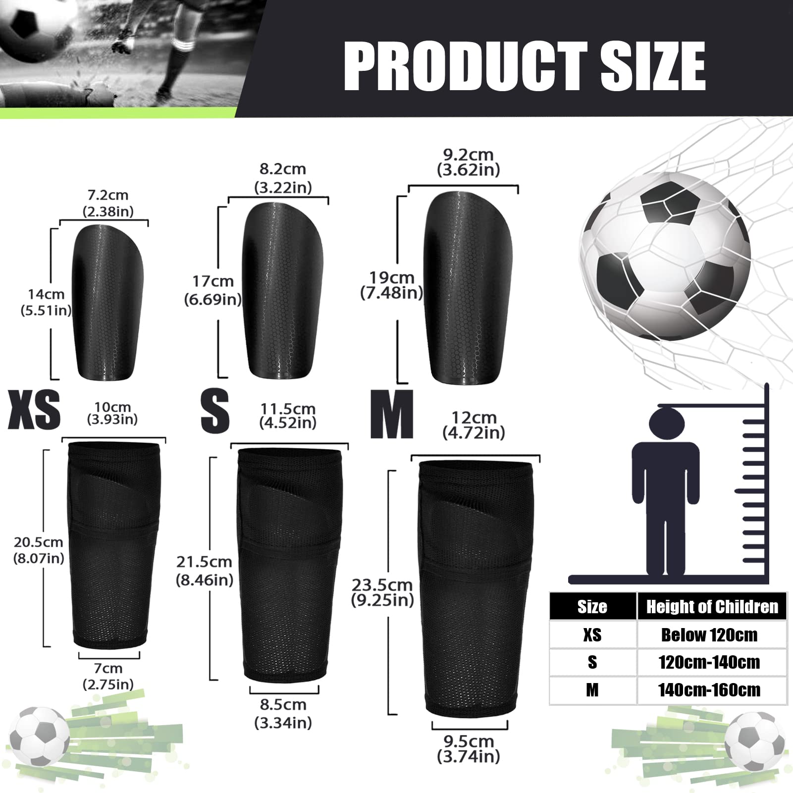 CxutSa 1 Paire Protège Tibia Blanc 8x10x22cm Protège-Tibias