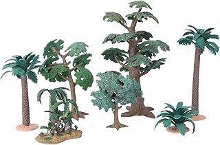 Toyvian Supplies Plants Hand Decor Palm Tree Simulation Miniature Tree Palm Tree Model Mini Plastic Artificial Palm Tree Model Set Plastic Miniature Train Diorama Artificial