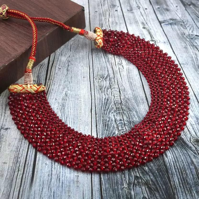 JewarHaat Crystal Choker Mat Design Multi Layered Traditional Indian Necklace Bollywood Ethnic Fashion Wedding Jewelry for Women - Image 6