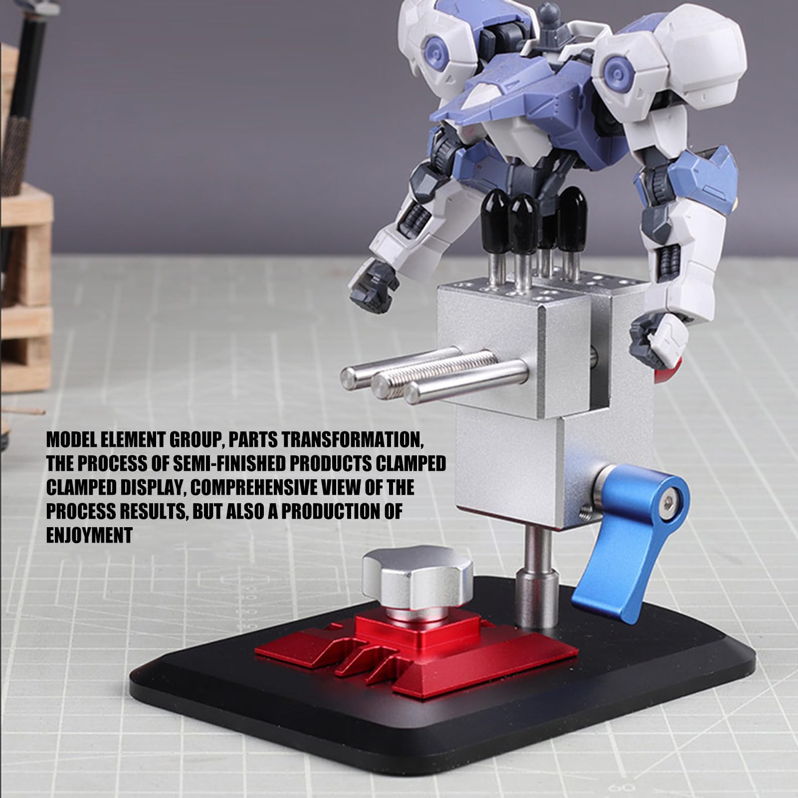 Morsetto girevole per riparazioni e modellismo, con metallo leggero e accessori, supporto ad angolo multiplo