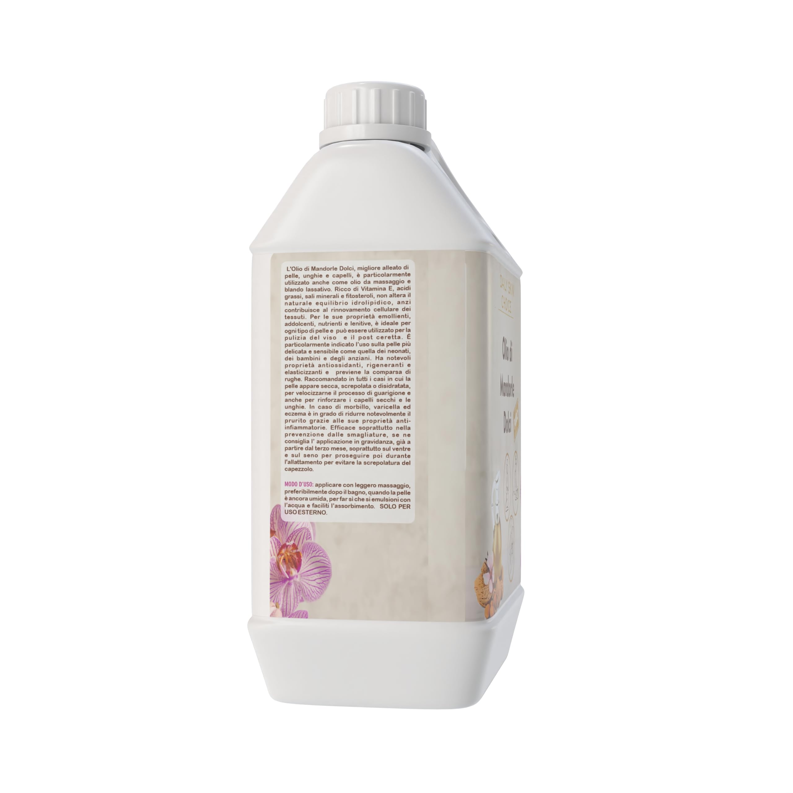 Cura Farma Olio Di Mandorle Dolci Naturale Vegano - 5 Litri Senza OGM - Ideale Per l’Aromaterapia, Massaggi E Smagliature In Gravidanza - Idratante Per Corpo - Viso - Labbra - Capelli - Pelle