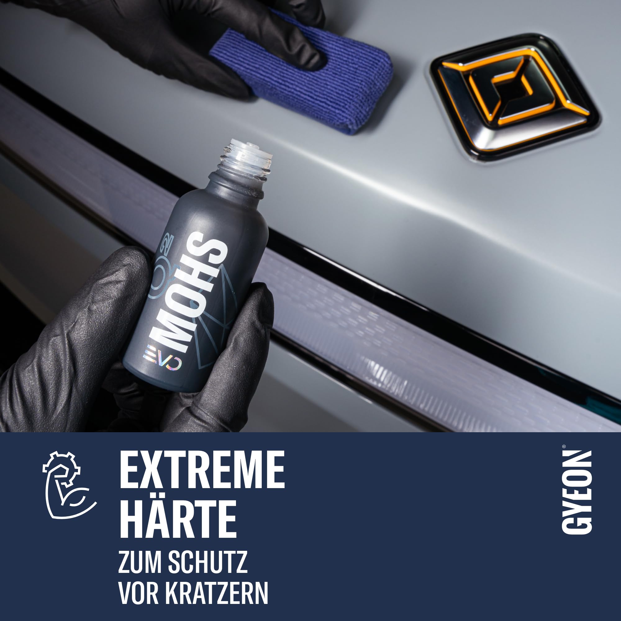 GYEON Q² Mohs EVO + Q²M Cure Detailer - Auto Keramikversiegelung - langanhaltender Tiefenglanz, mit starker hydrophober Beschichtung, bis zu 48 Monate (30 ml + 100 ml)