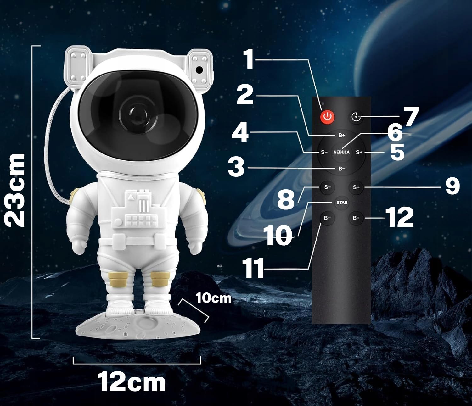 Galaxie Sternenhimmel Astronaut Projektor, Led Weltraum Nachthimmel Lichtprojektor Lampe Mit Timer & Fernbedienung, Sternenlicht Für Schlafzimmer Perfekt Geschenk für Kinder und Erwachsene (8086)