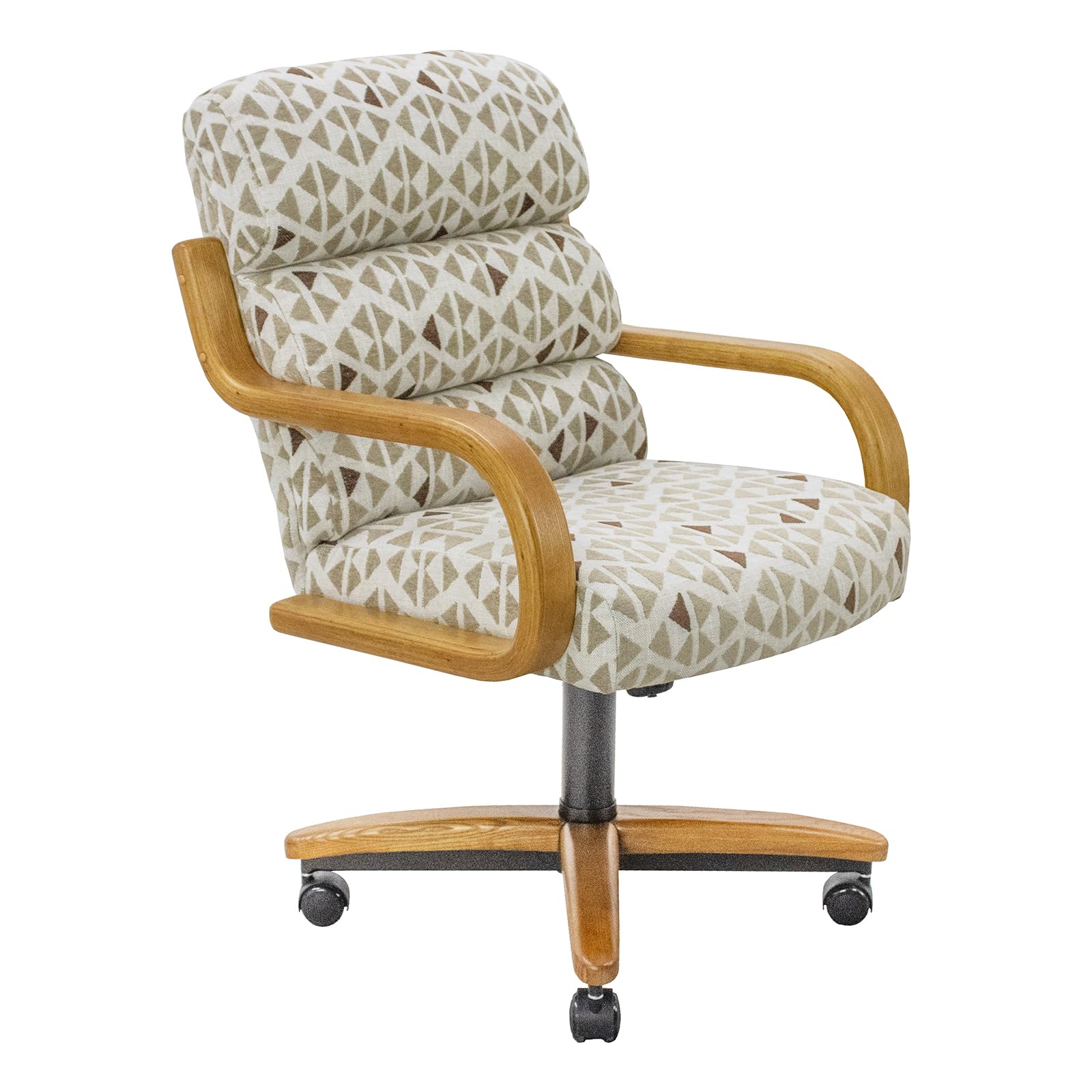 Chromcraft Set of 1 Swivel Tilt Chairs, Ultra Comfy Kitchen Chairs Wooden Cap and Wheels for Kitchen Room