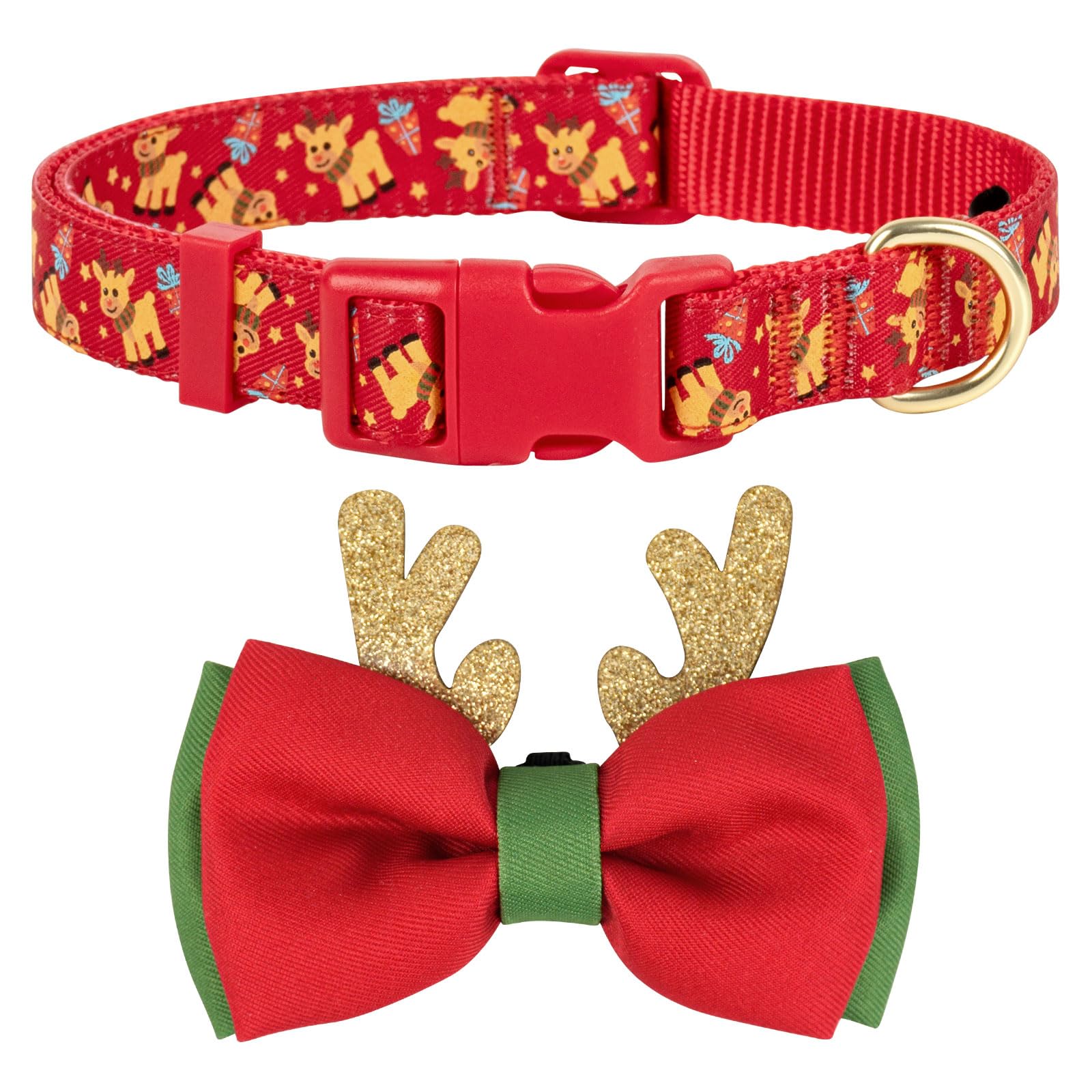 Collier pour chien de Noël avec motif renne, le cadeau idéal pour moyen chien