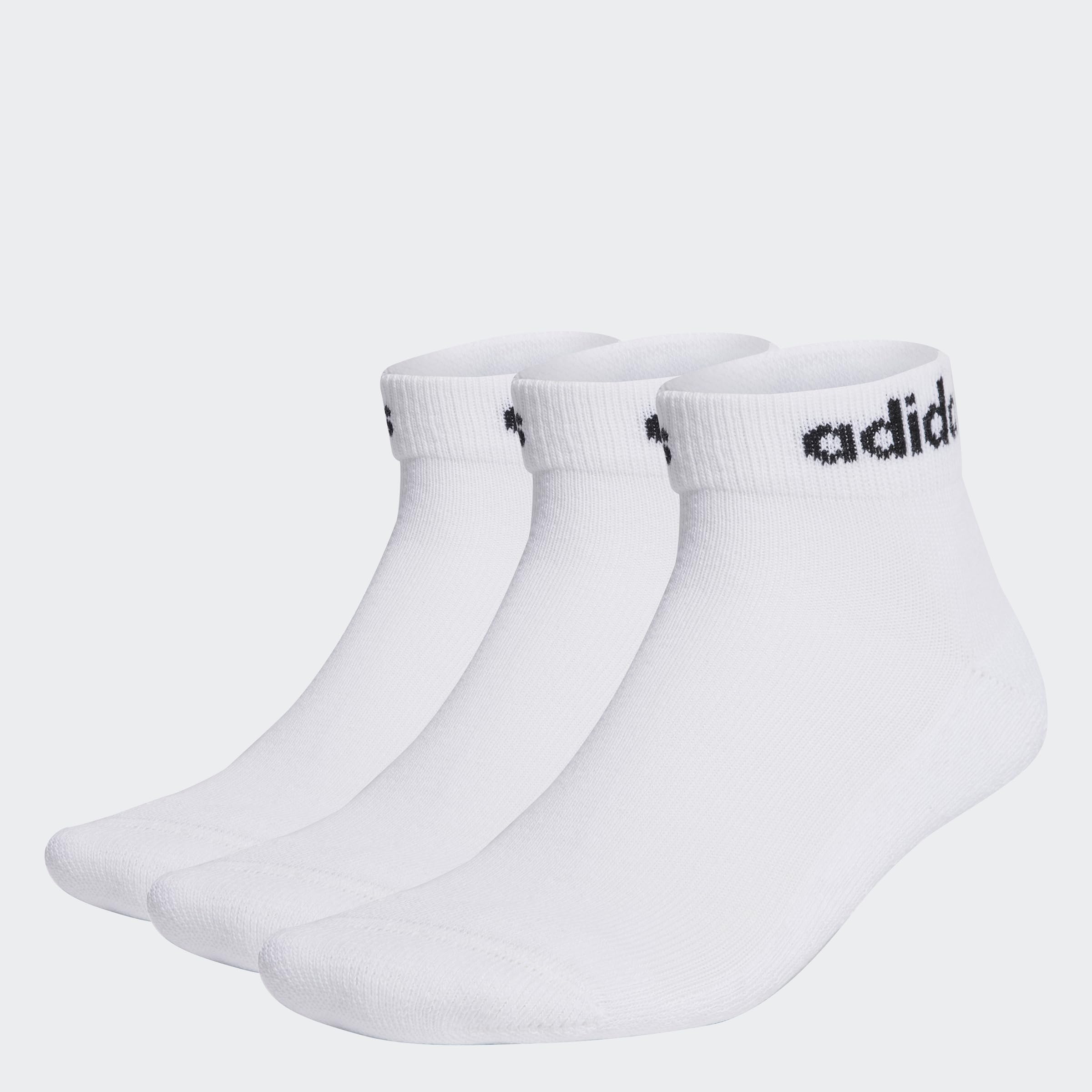 Unisex Kids Linear Ankle Cushioned Socks 3 Pairs, Black/White, 6-7 Years