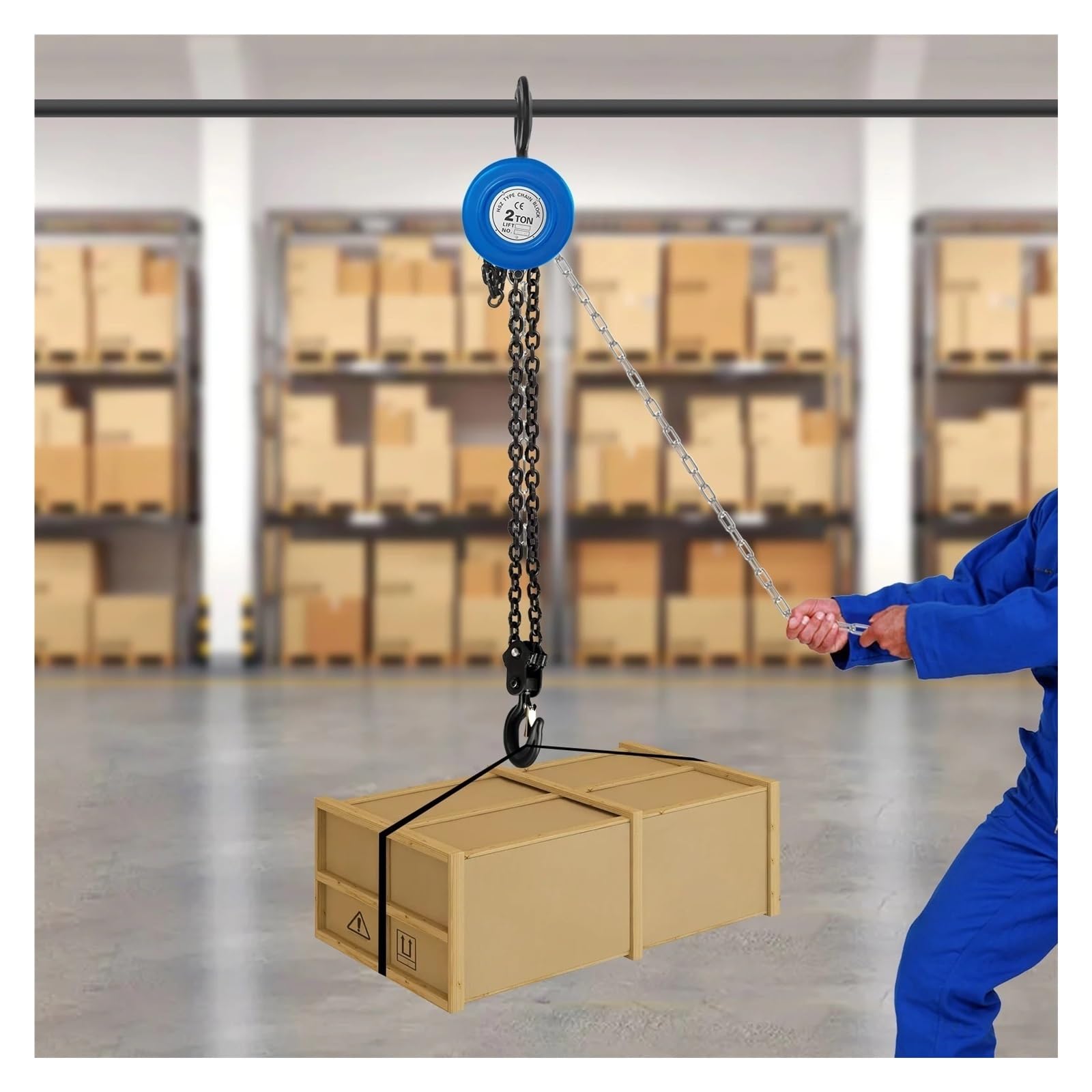 Handkettenzug 2T Manuell 3m 20Mn2 Q235 Stahl Für Fabrikbauernhof Garage Lager Baustelle Heben Elektrischer Hebezeug-Stützarm Heber-Kran