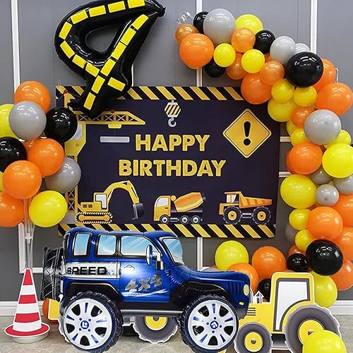 Miniatura 5 de Firot 2 Vehículos de 25.5 pulgadas, globo grande de aluminio 4D para automóvil, de carreras todoterreno, globo de juguete para niños, regalos para