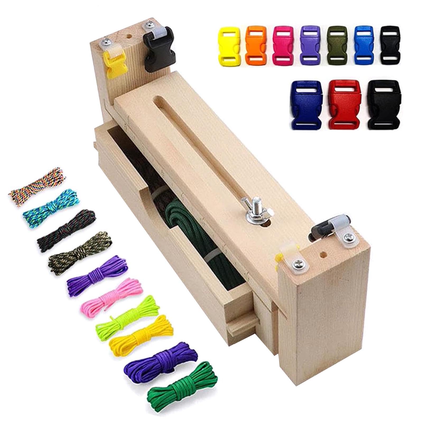 Plantilla ajustable para trenzar pulseras de madera GSDGV con cuerdas de paracaídas y clips 6