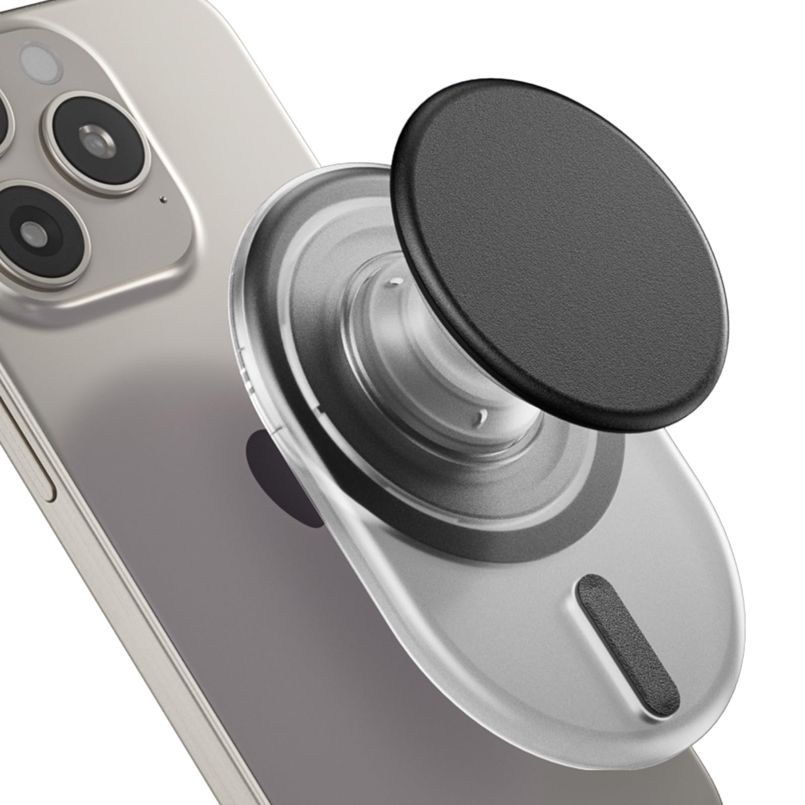 AUROX for MagSafe Phone Grip, Magnetic Phone Grips, Expandable Collapsible Mobile Phone Grip Stand Holder with Kickstand for Magsafe Stand Compatible for iPhone 17 16 15 14 13 Series,Transparent Black