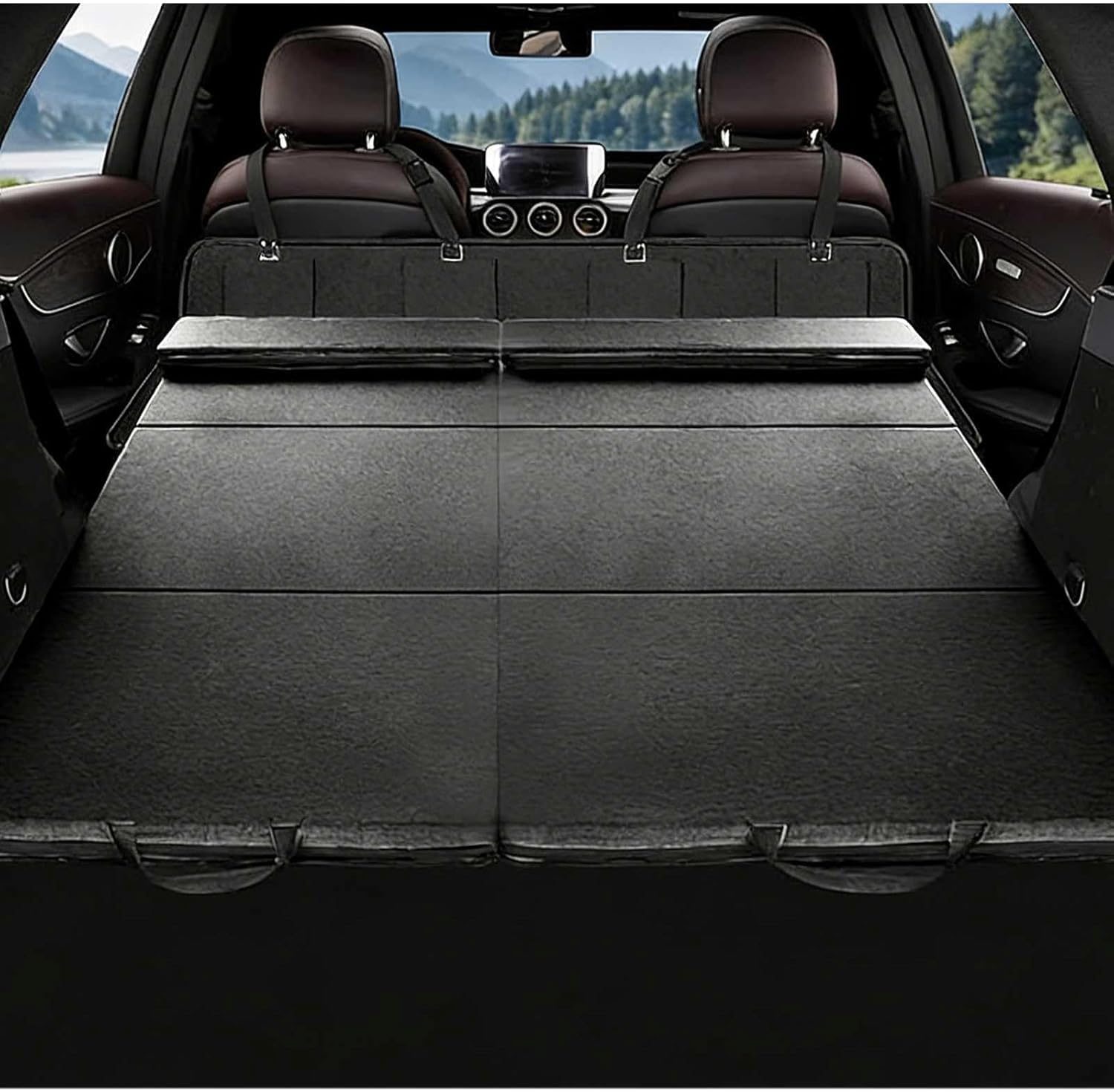 Matelas lit de voiture sans air pliable avec soutien étendu et appui-tête