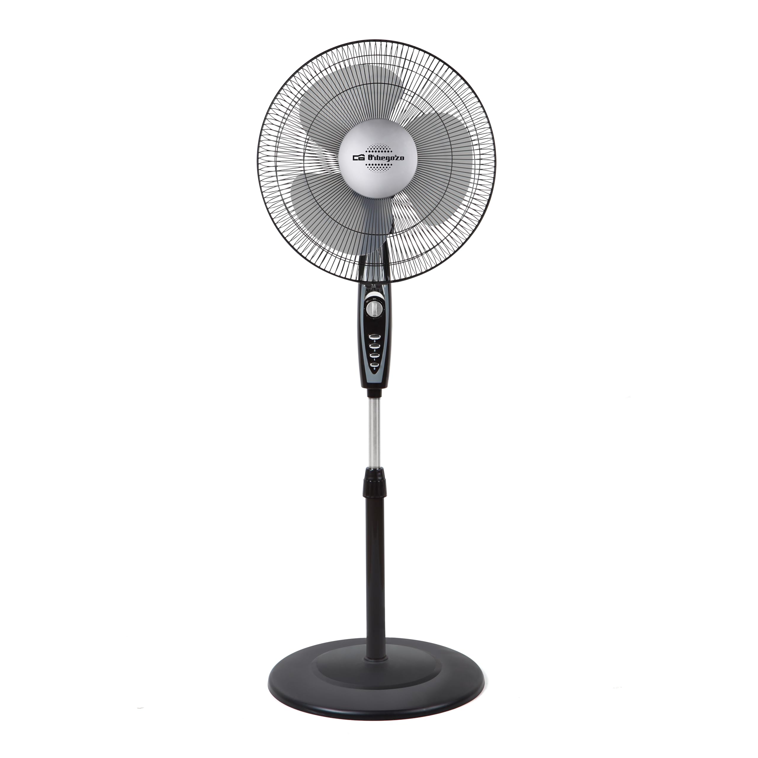 Orbegozo SF 3347 - Ventilateur sur pied, 3 vitesses de ventilation, minuterie, 3 pales, hauteur réglable, 50 W, noir