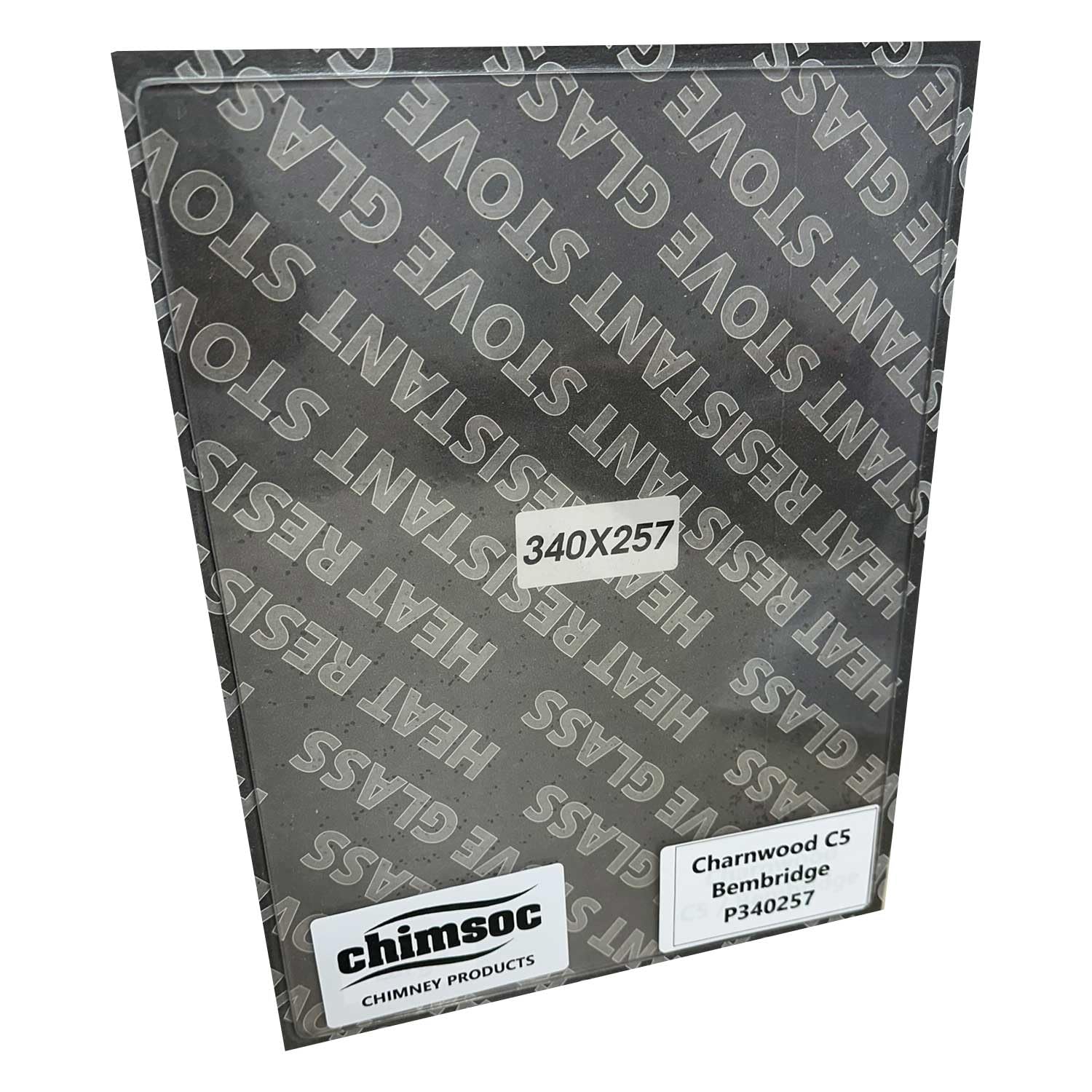 Chimsoc Clear Replacement Stove Glass - Charnwood C Series C5 / Bembridge (340Mm X 257Mm Rectangular)