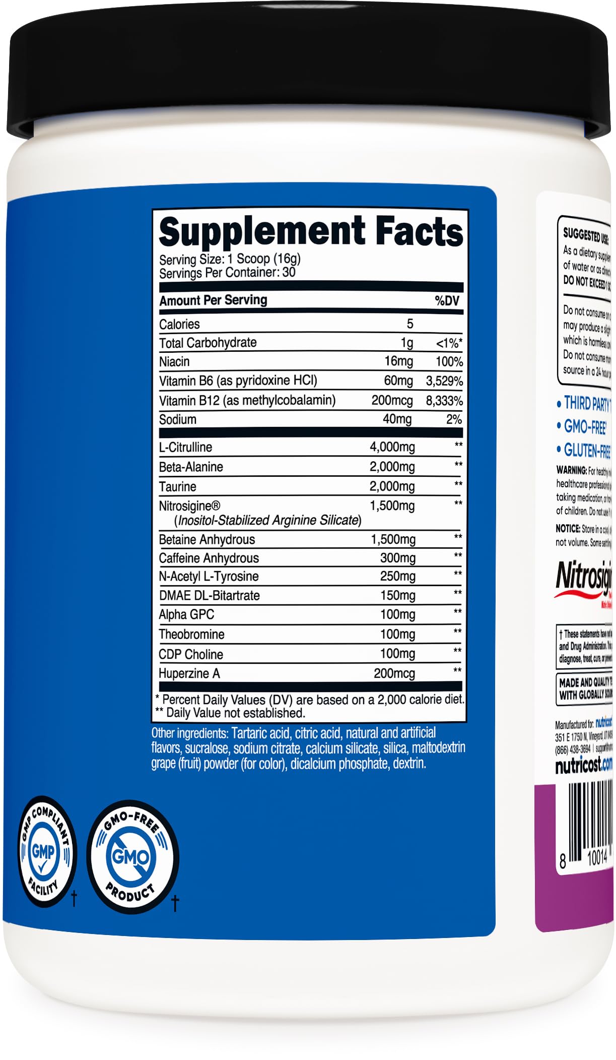 Nutricost Pre-X Extreme Pre-Workout Powder Complex (Grape) 30 Servings — Amazon image 5