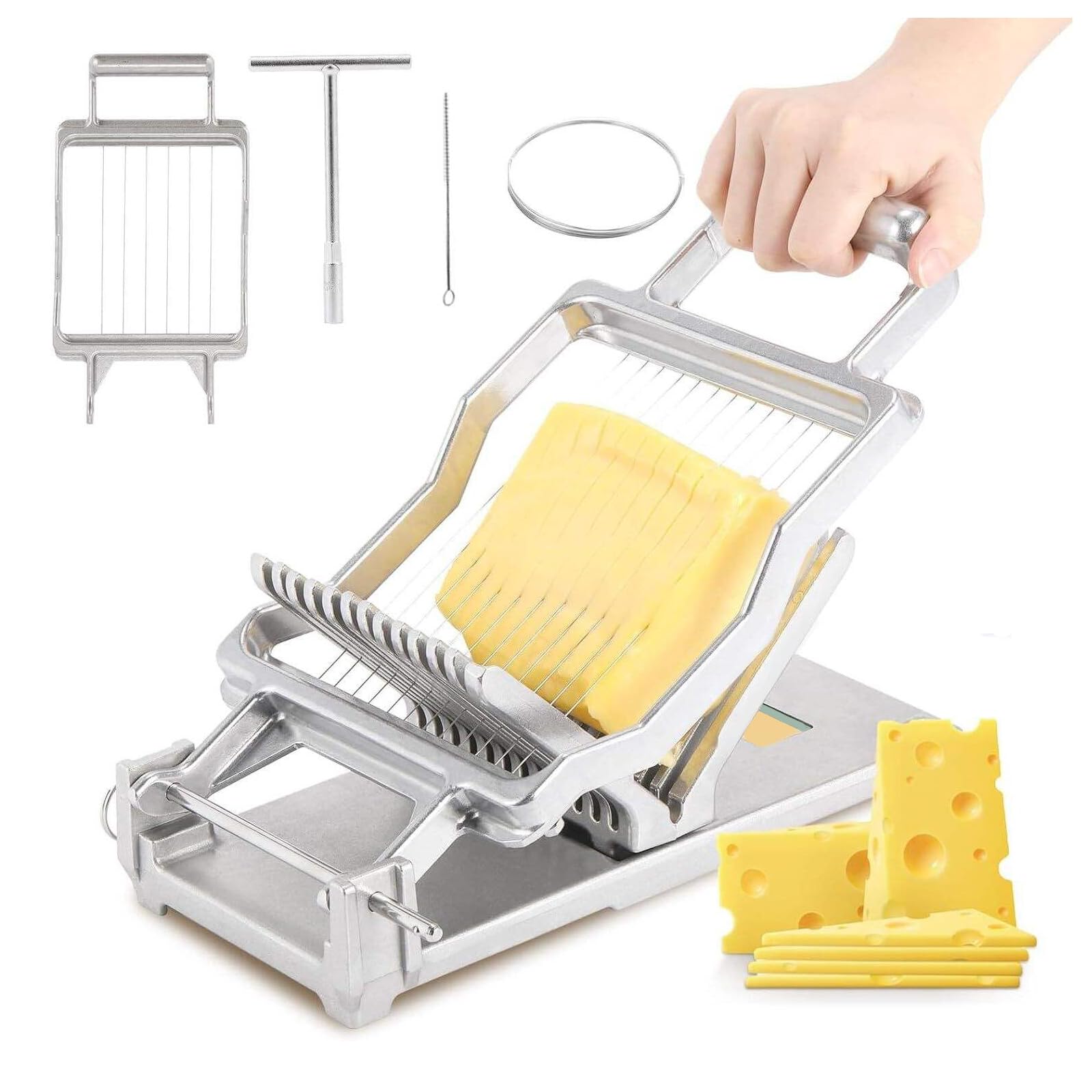 Käseschneider Aus Edelstahl 304 Mit Draht 1 cm Und 2 cm, Mehrzweck-Käsehobel Zum Schneiden Von Blockkäse, Mittagsfleisch Und Schokolade