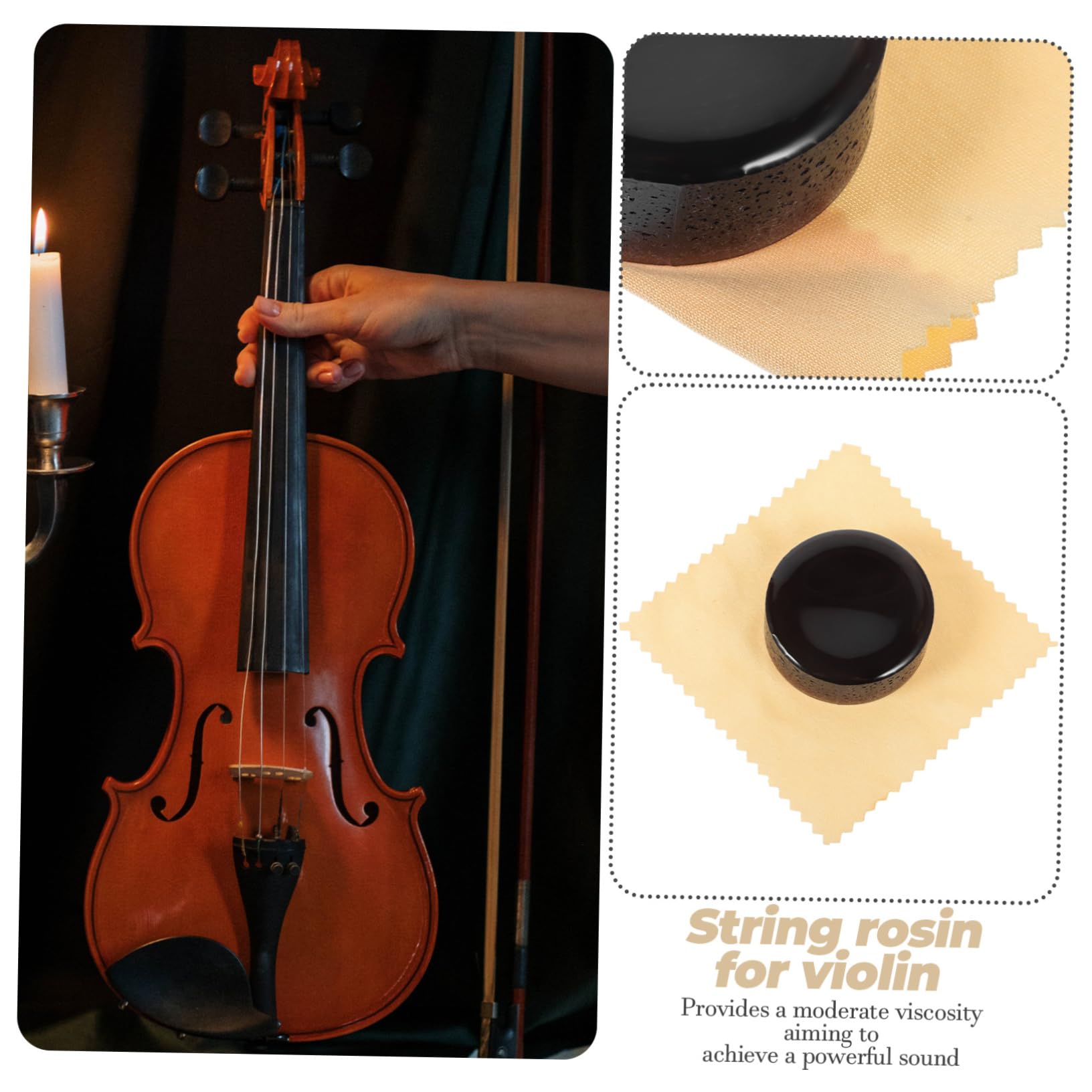 Abaodam Sets Professional Violin Light Dust Low Powder String for Violin Bow Maintenance Pcs