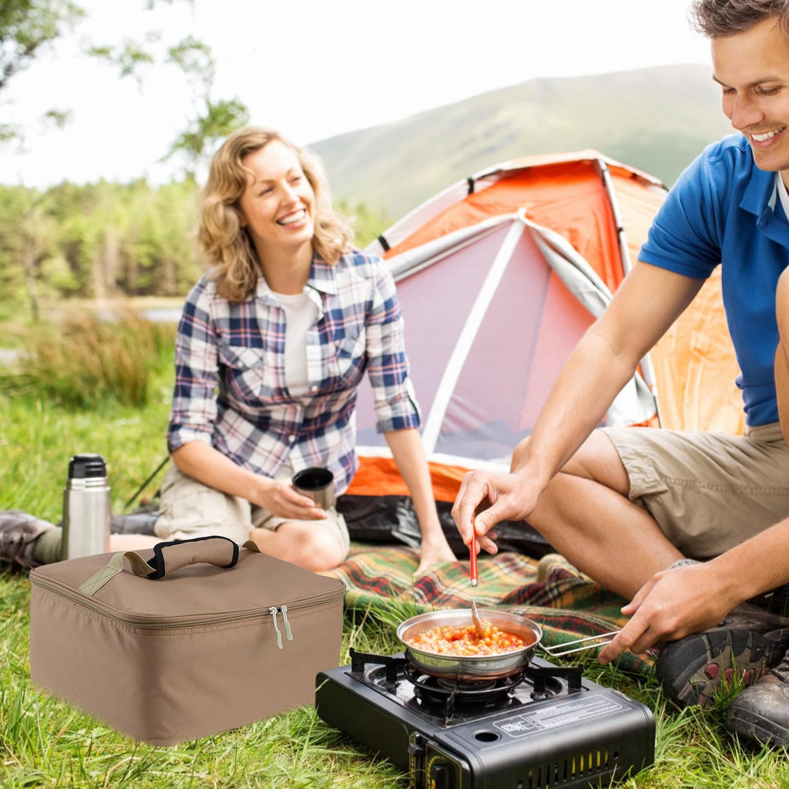 Transporttasche für Outdoor-Herd – Transporttasche für Campingofen – Schutztasche für Campingkocher | Brennerhalter mit tragbarer Tasche, Aufbewahrungsorganizer aus Stoff
