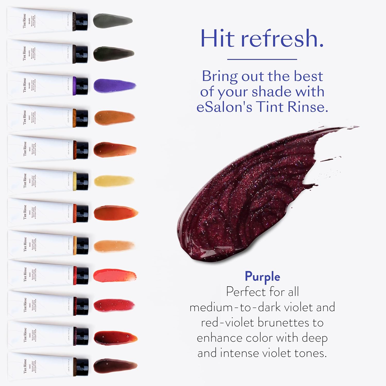 eSalon Color Depositing Hair Color Booster Treatment - Tint Rinse Hair Toner & Enhancer - Professional-Grade Mask - Apply with Shampoo & Conditioner (Purple) - Image 2