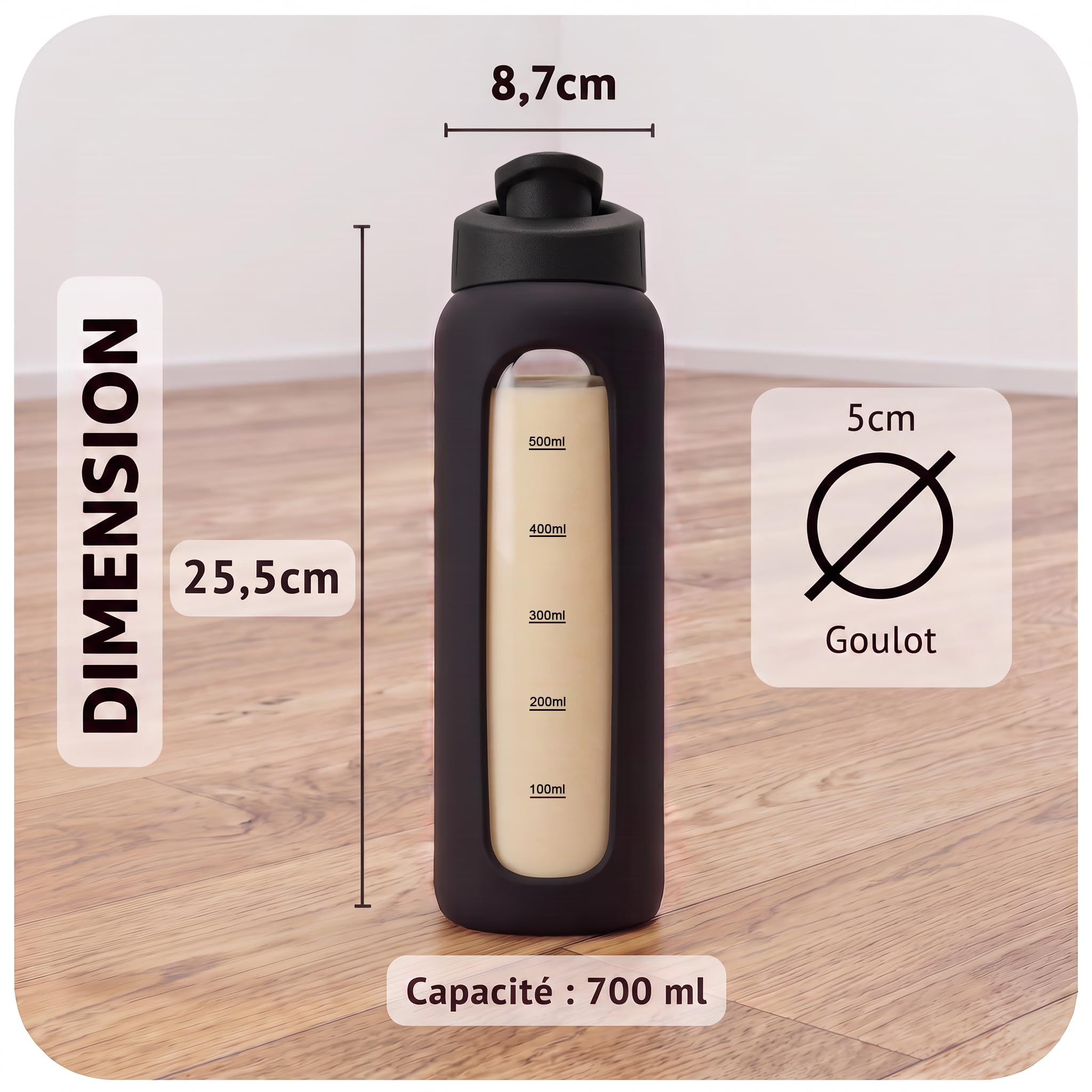 Pack Shakers en Verre 700 ml et 1000 ml | Idéal pour Tous Vos Entraînements