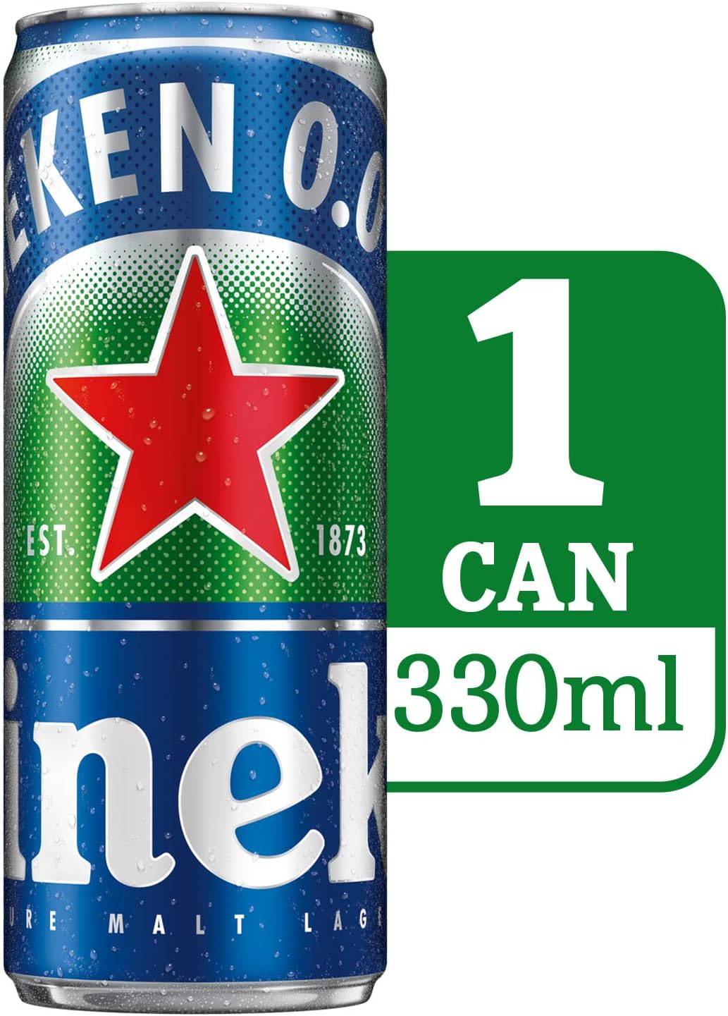 Heineken 0.0 Zero Alcohol Beer Slim Can, 330ml