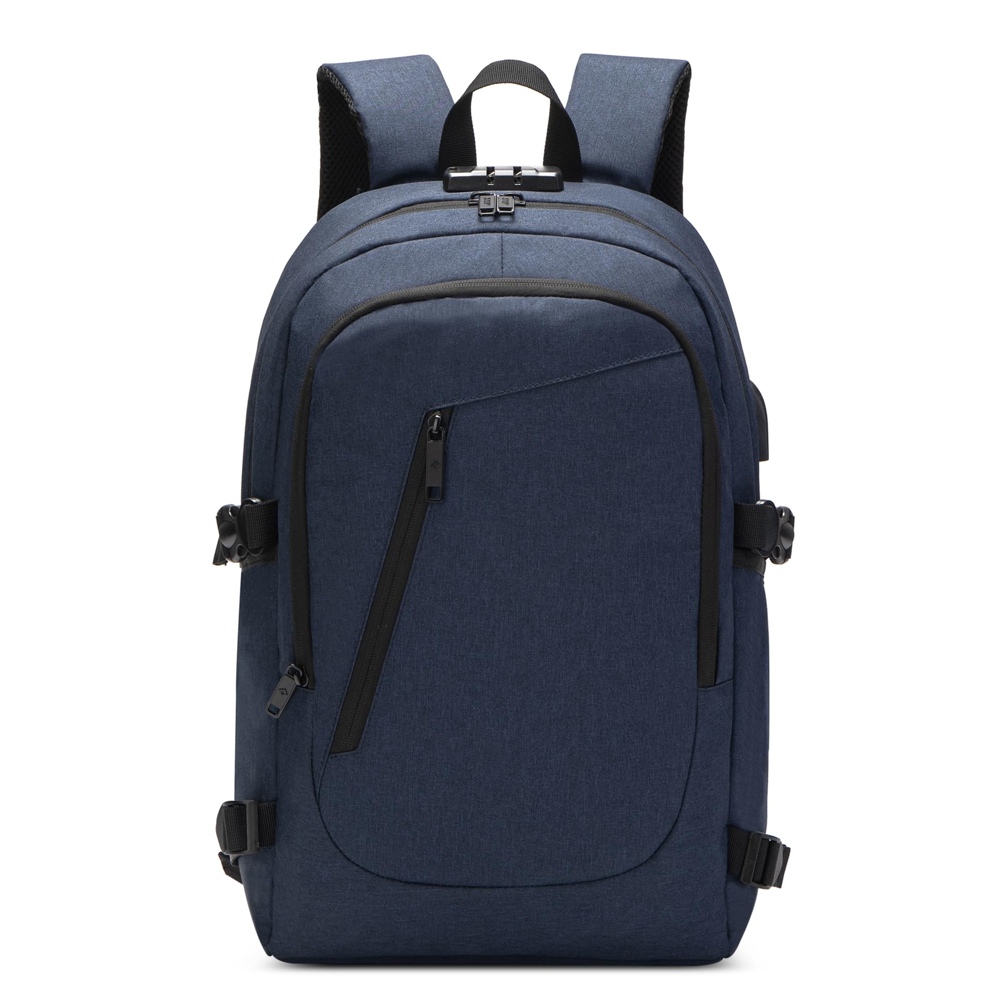 Uomo Zaino Antifurto Impermeabile per 17.3 Pollici PC Portatile con Caricatore USB Grande Capacità Zaino Lavoro Scuola Viaggio Ufficio Vacanza Uomo Università Backpack Blu