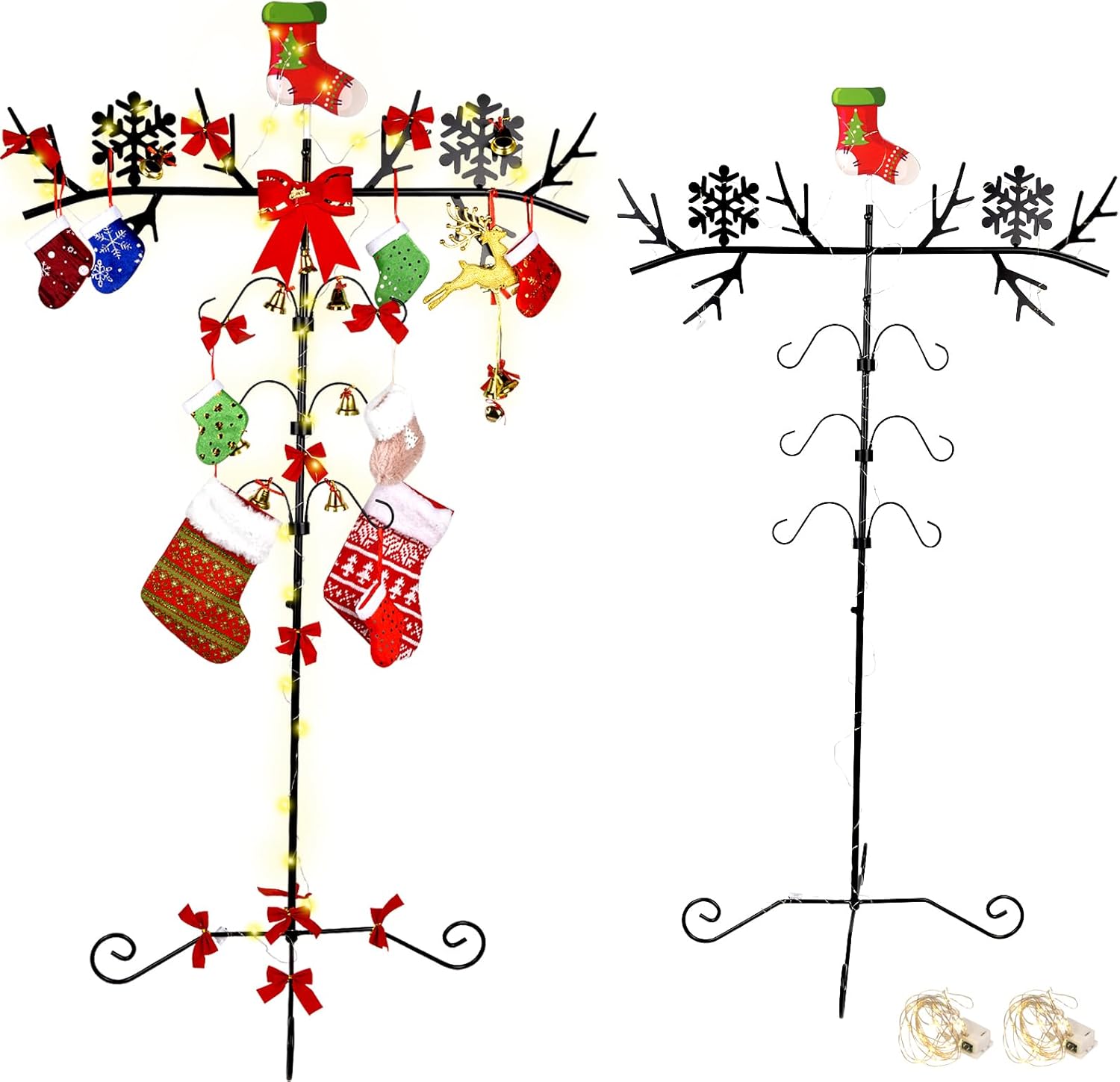 Amazon.com: ChezMax Christmas Stocking Holder Stand, Snowflake Hanger ...