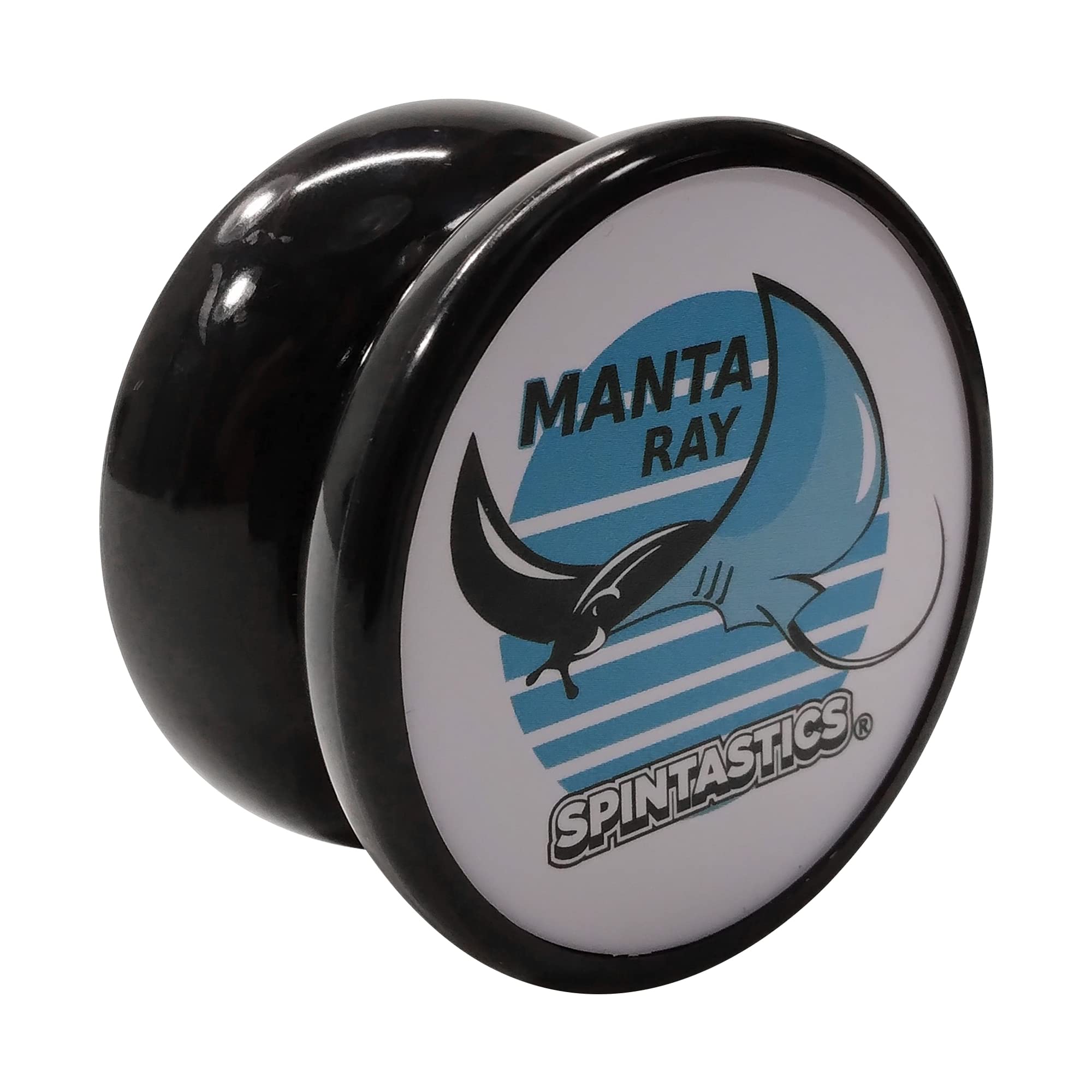 Spintastics The Manta Ray, Wooden Axle, Winged Shape, Designed by World Champion, Black