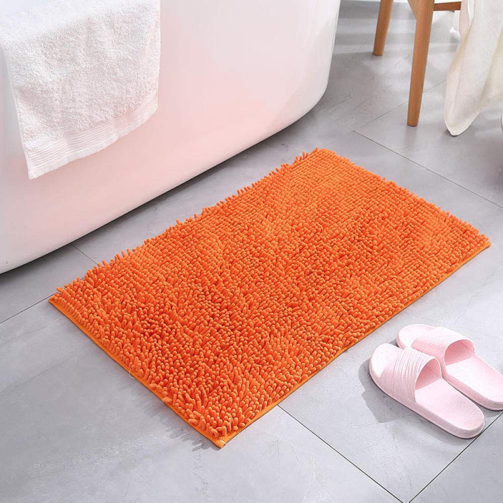 DXAQC Bath Mat anti-sludge Mildew With High Water absorption and non-slip Surface Absorbent pad chenille fabric Soft Bath Mat (D,40x60cm)