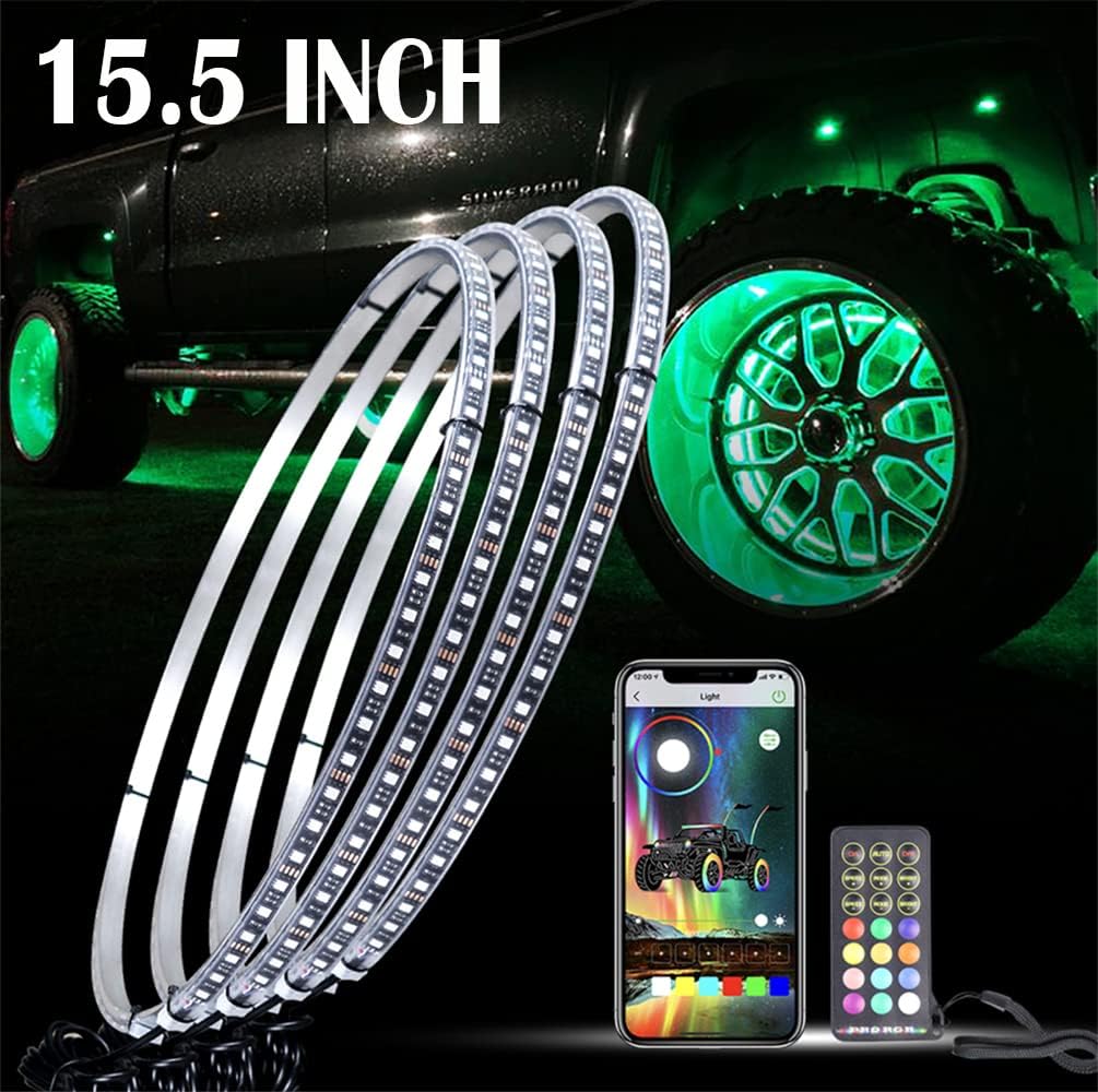 ACOUTSHINE LED Wheel Ring Light Kit,15.5IN4PCS Single Row