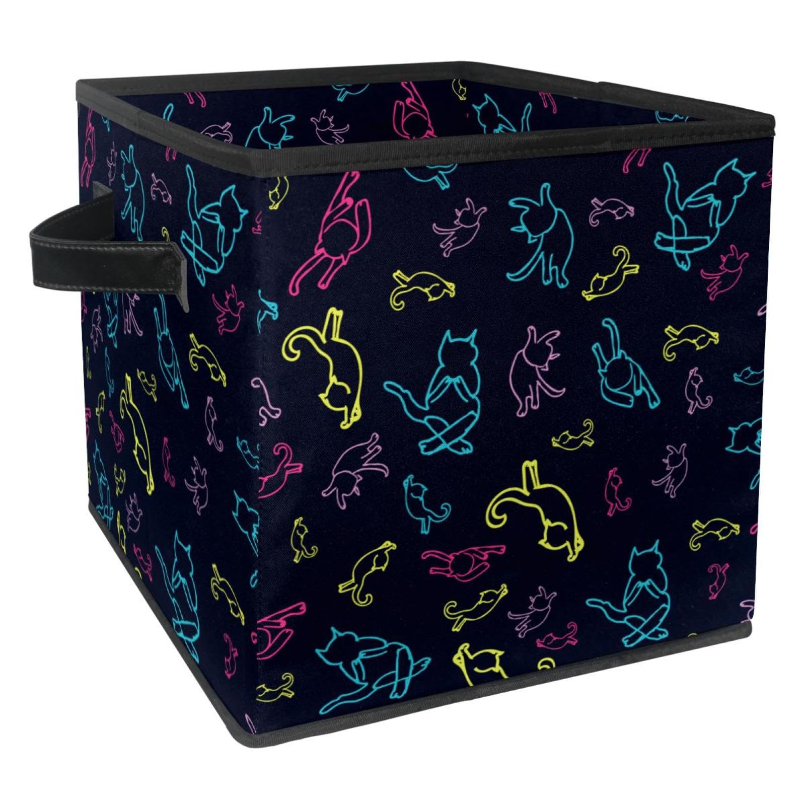 Panier de rangement en tissu pour chambre d'enfant motif chat