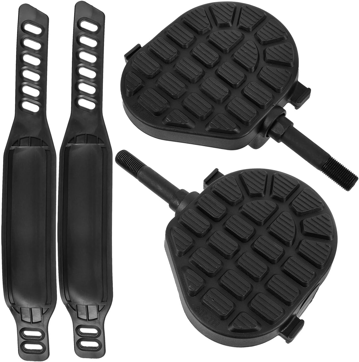 Anti-Slip Indoor Fitness Bike Pedals with Straps Comfortable Exercise Bike Pedal Easy-Stepping Replacement Accessories for Teens and Adults