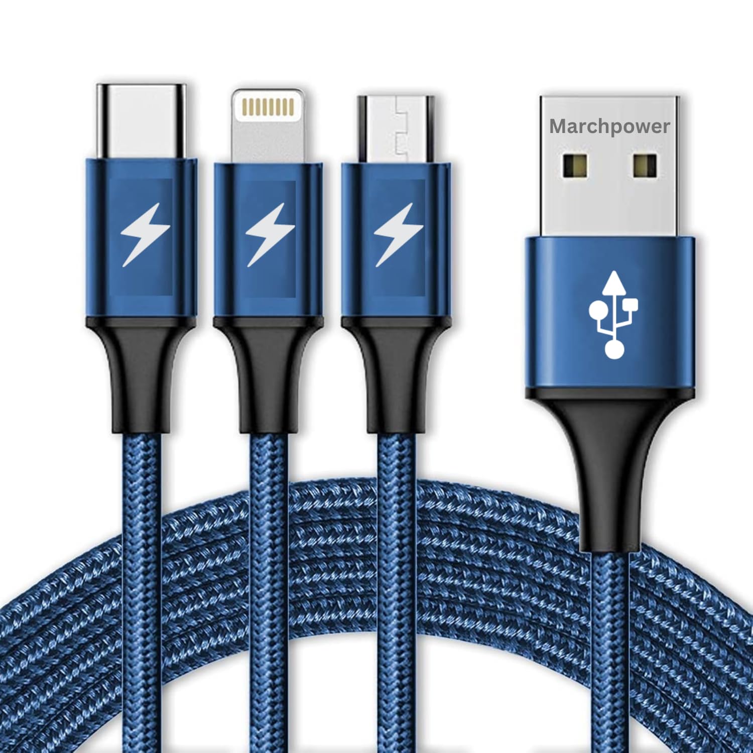 VAR-NI 3 in 1 Charging Cable Nylon Braided Multiple USB Fast Charging Cable,Compatible for All Smartphone, iPhones and Android, iOS and Type C Devices. by Marchpower (B0CMPF8T8W) Amazon Price History, Amazon Price Tracker