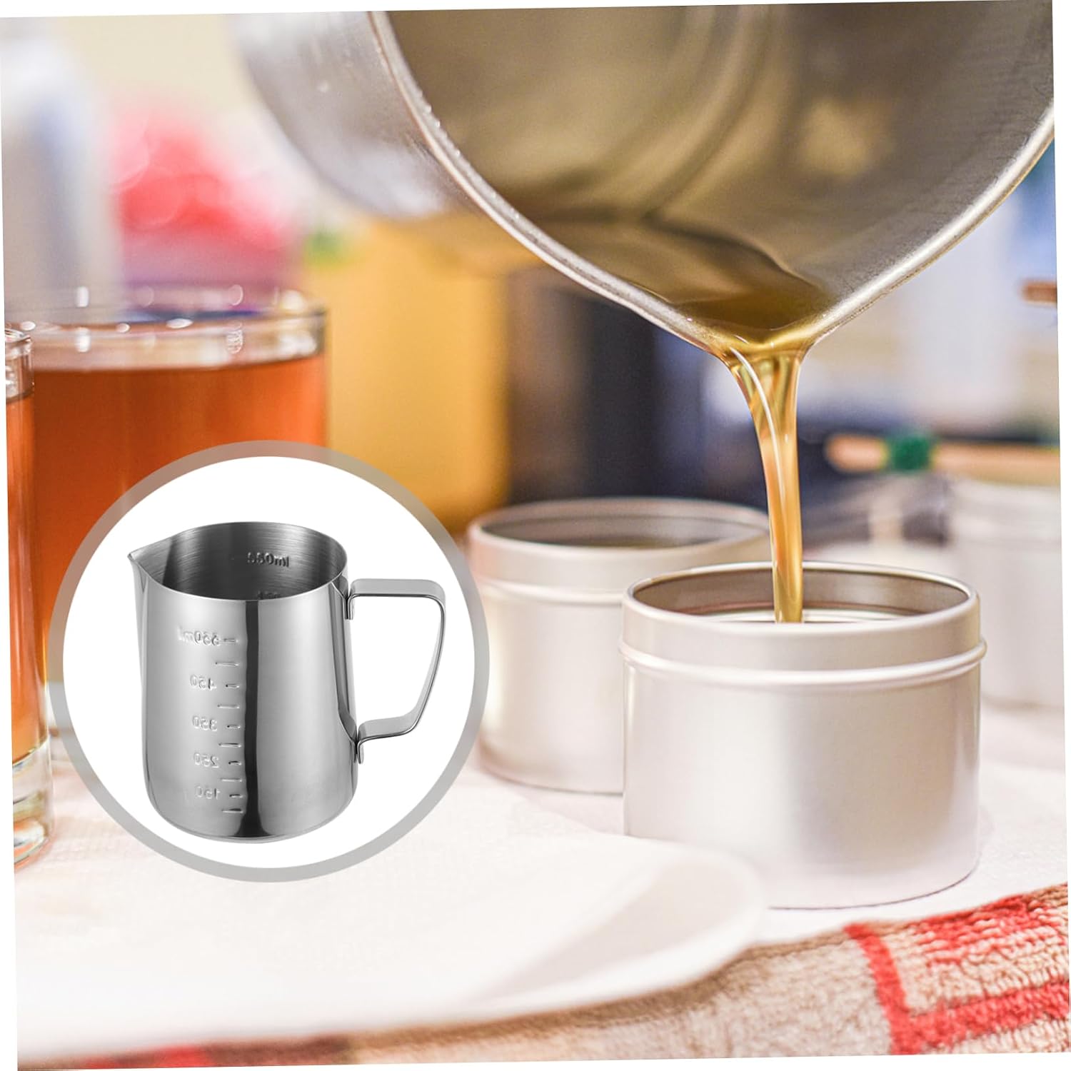 1pc Candle Melting Pot Wax Melting Cup for Scented Candle and Soap Making Capacity and Easy to Clean Style