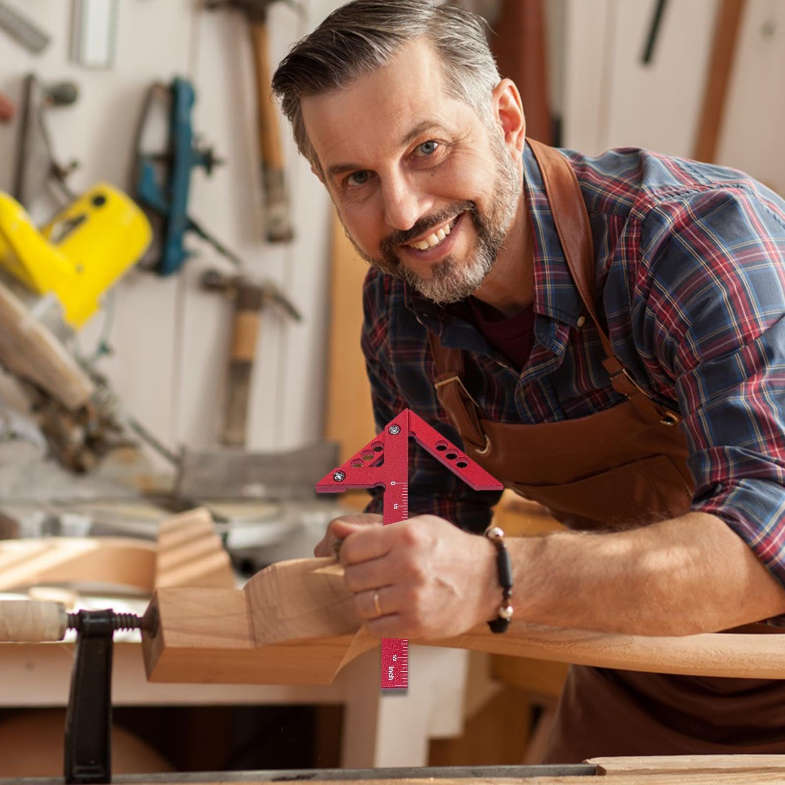 Righello Centratore Per Legno - Strumento Professionale In Alluminio Per Falegnami Con Angoli 45&deg; E 90&deg;